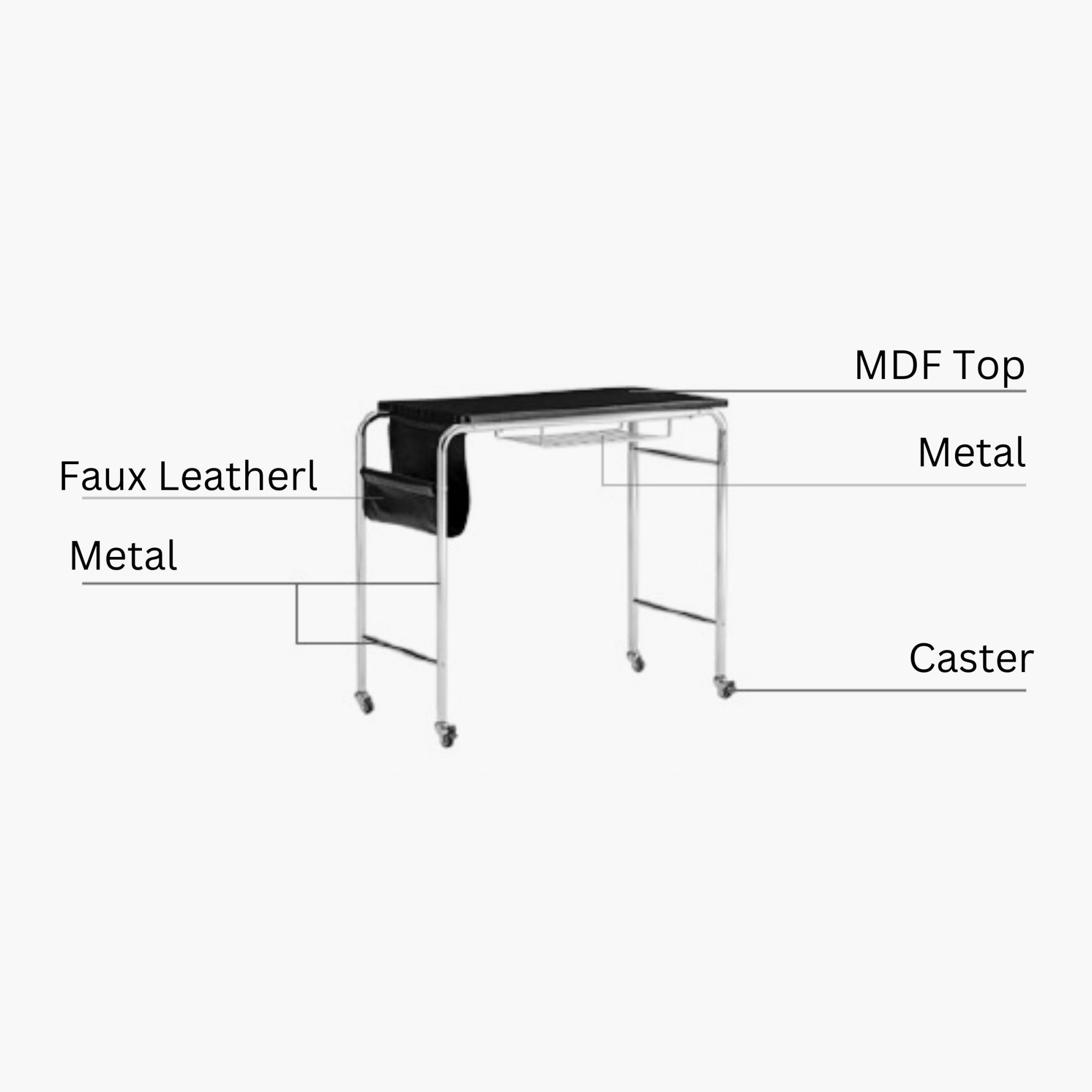 Linspire Trend Office Desk with Casters, Off-White