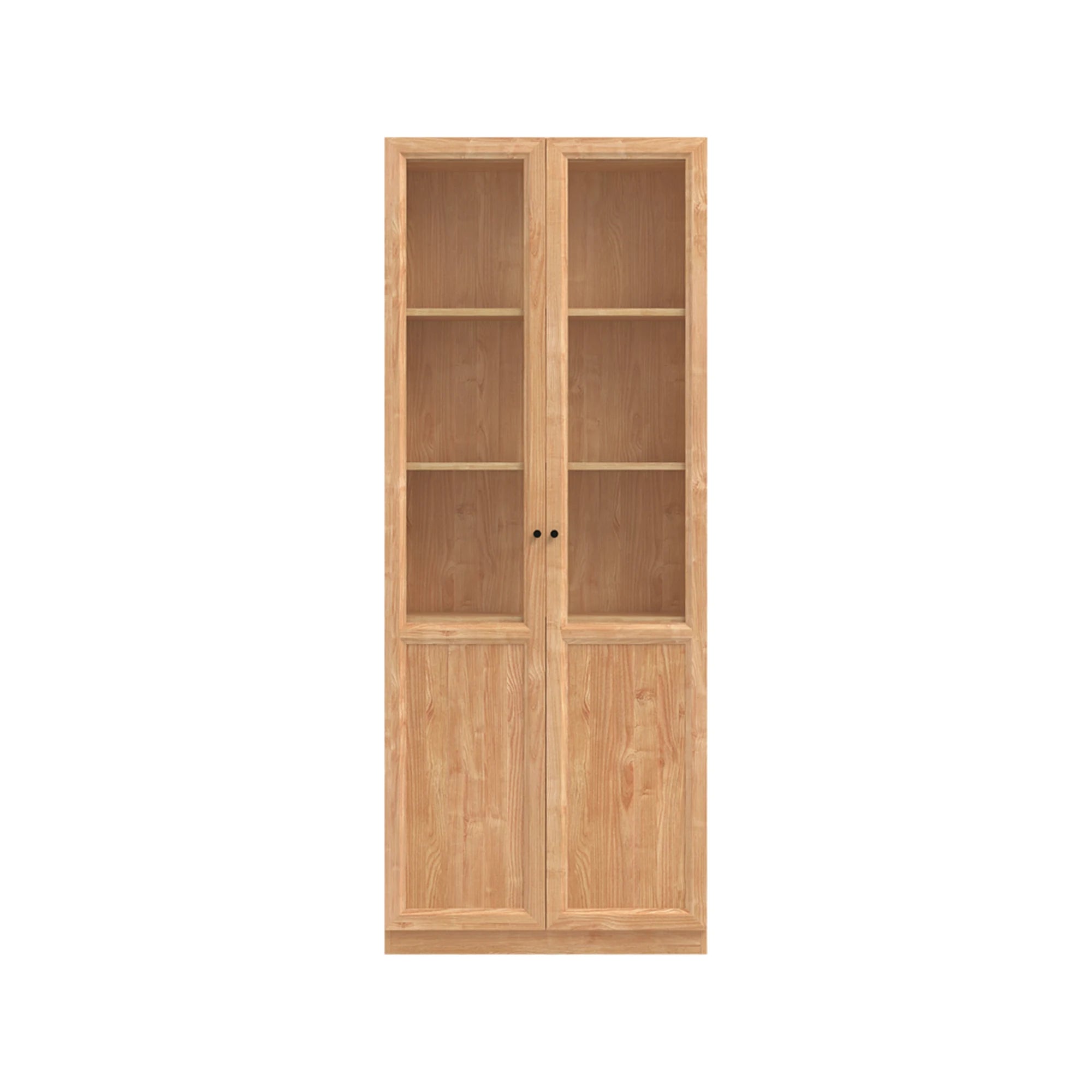 Linspire Prism 2 Plastic/Panel Door Bookcase, Natural Wood