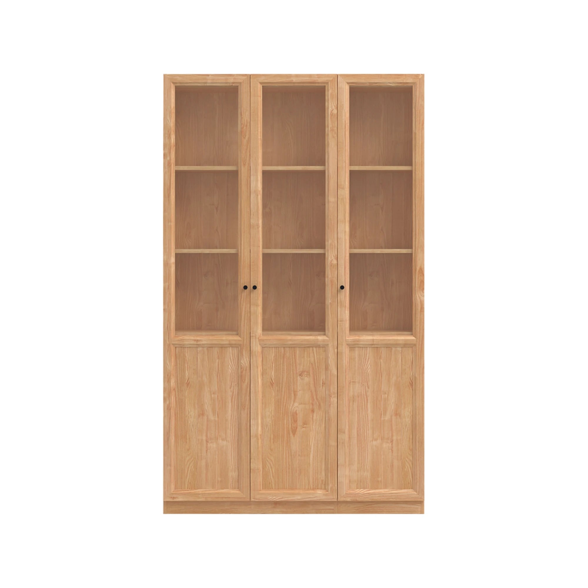 Linspire Prism 3 Plastic/Panel Door Bookcase, Natural Wood