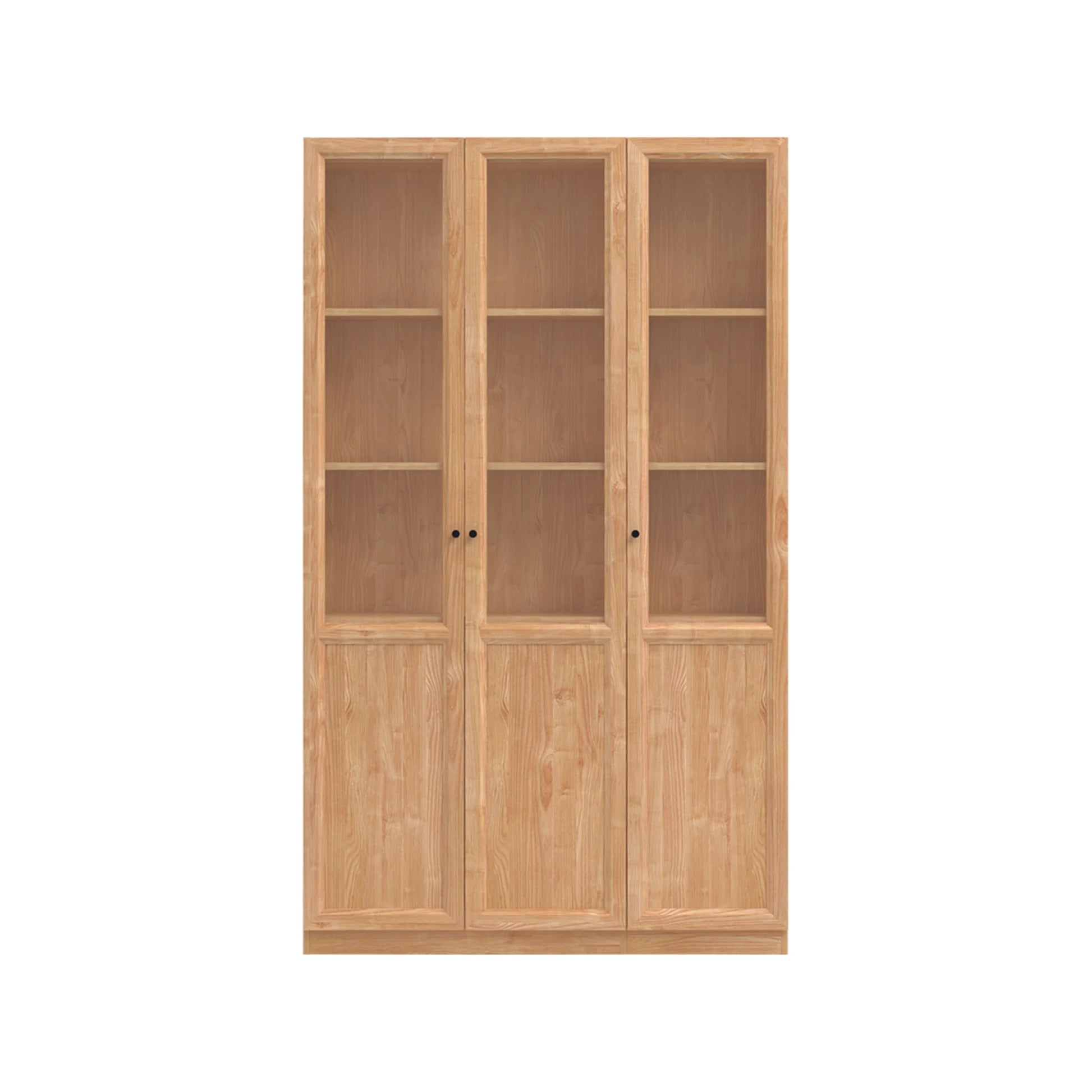 Linspire Prism 3 Plastic/Panel Door Bookcase, Natural Wood