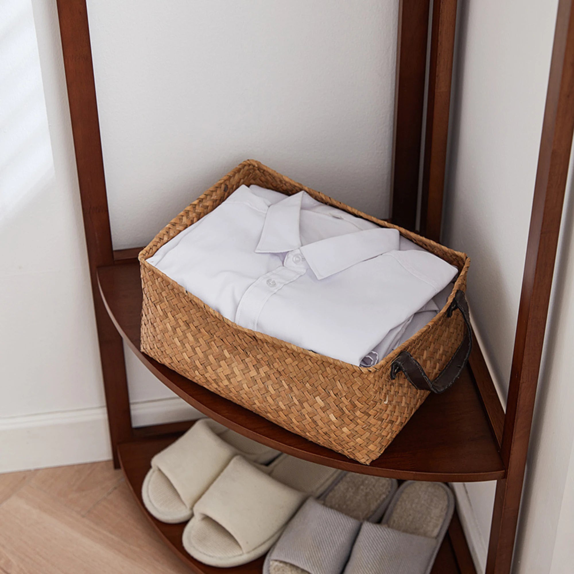 Linspire Quaint Solid Wood Corner Clothes Rack, Small