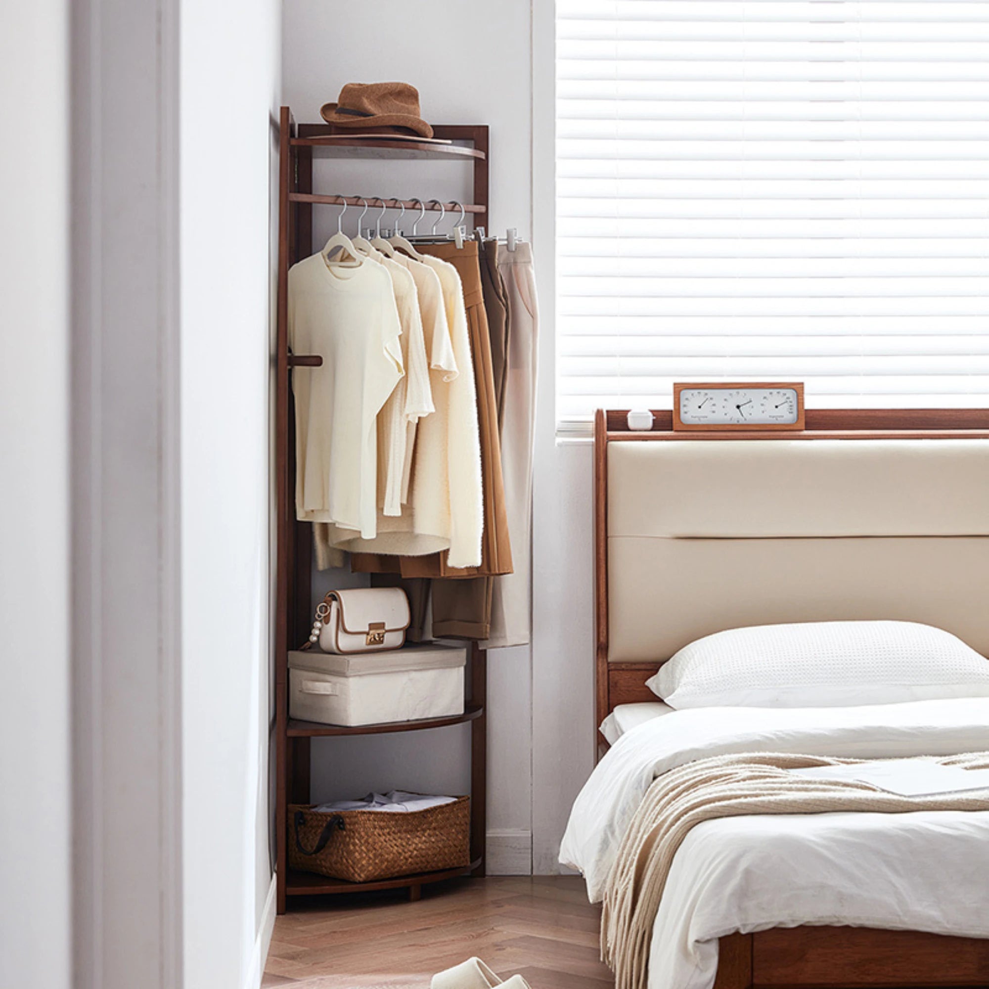 Linspire Quaint Solid Wood Corner Clothes Rack, Small