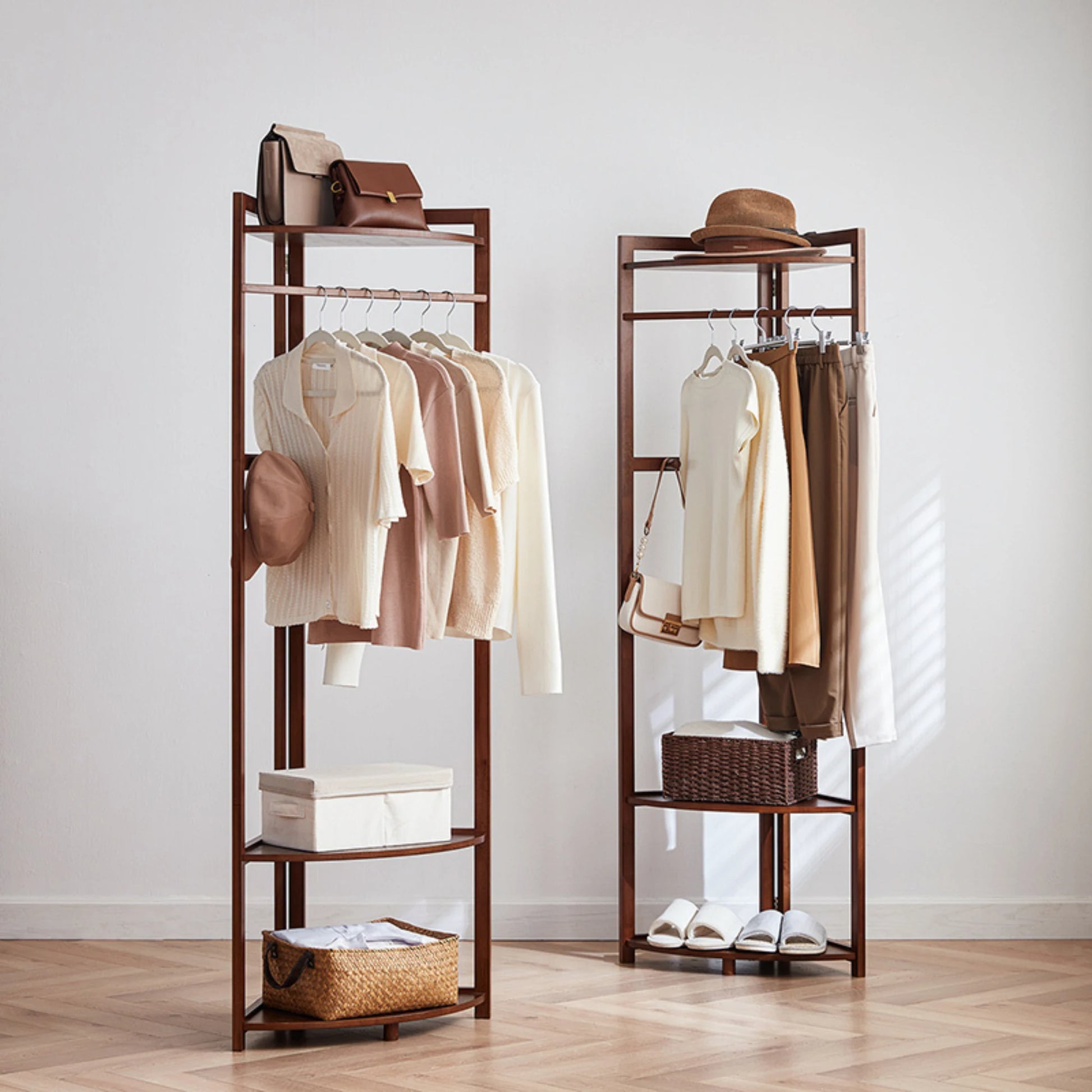 Linspire Quaint Solid Wood Corner Clothes Rack, Small