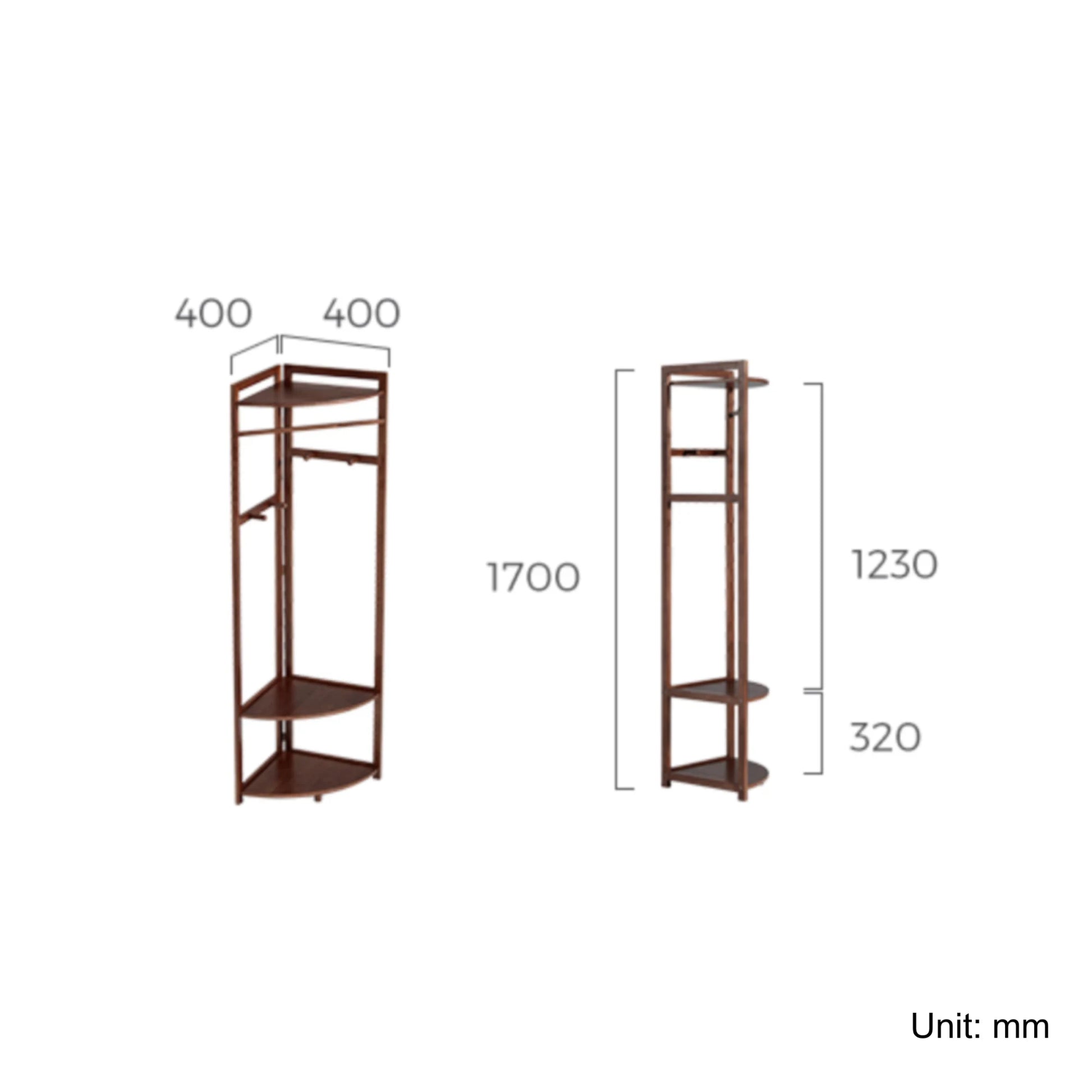 Linspire Quaint Solid Wood Corner Clothes Rack, Small