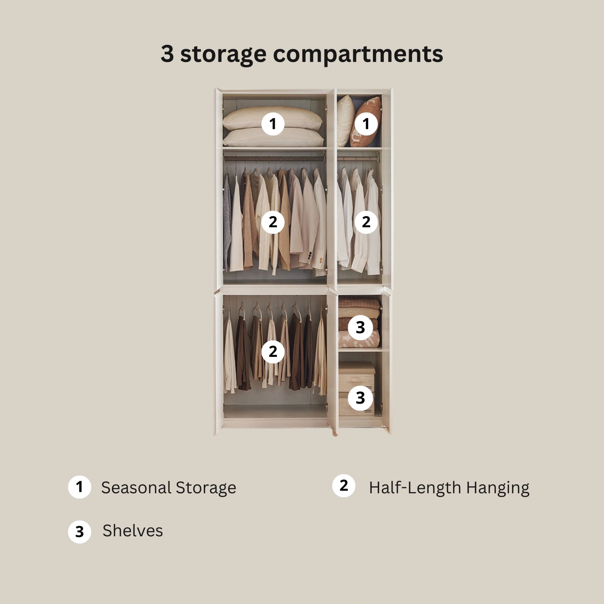 Linspire Serene 3-Door Wardrobe