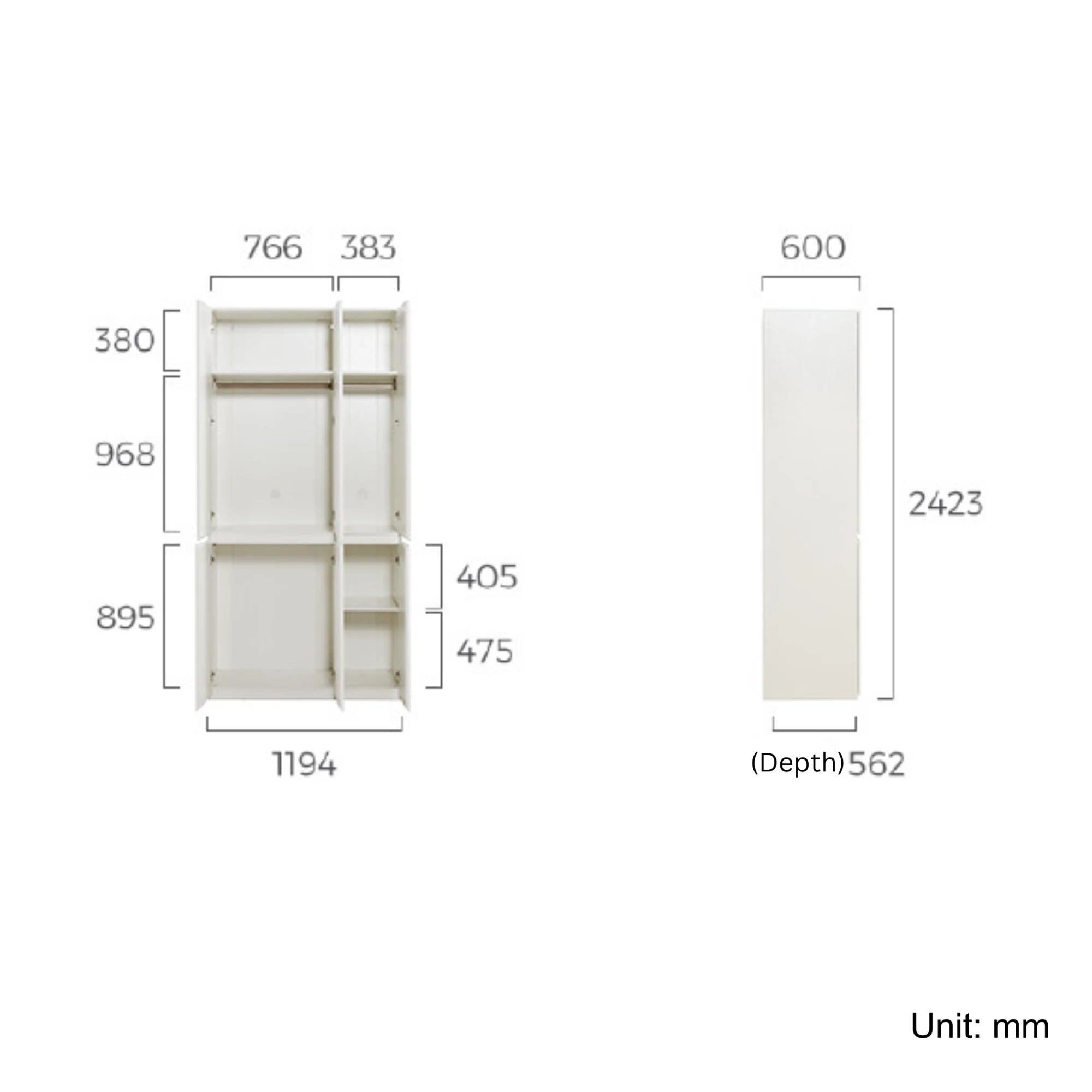 Linspire Serene 3-Door Wardrobe