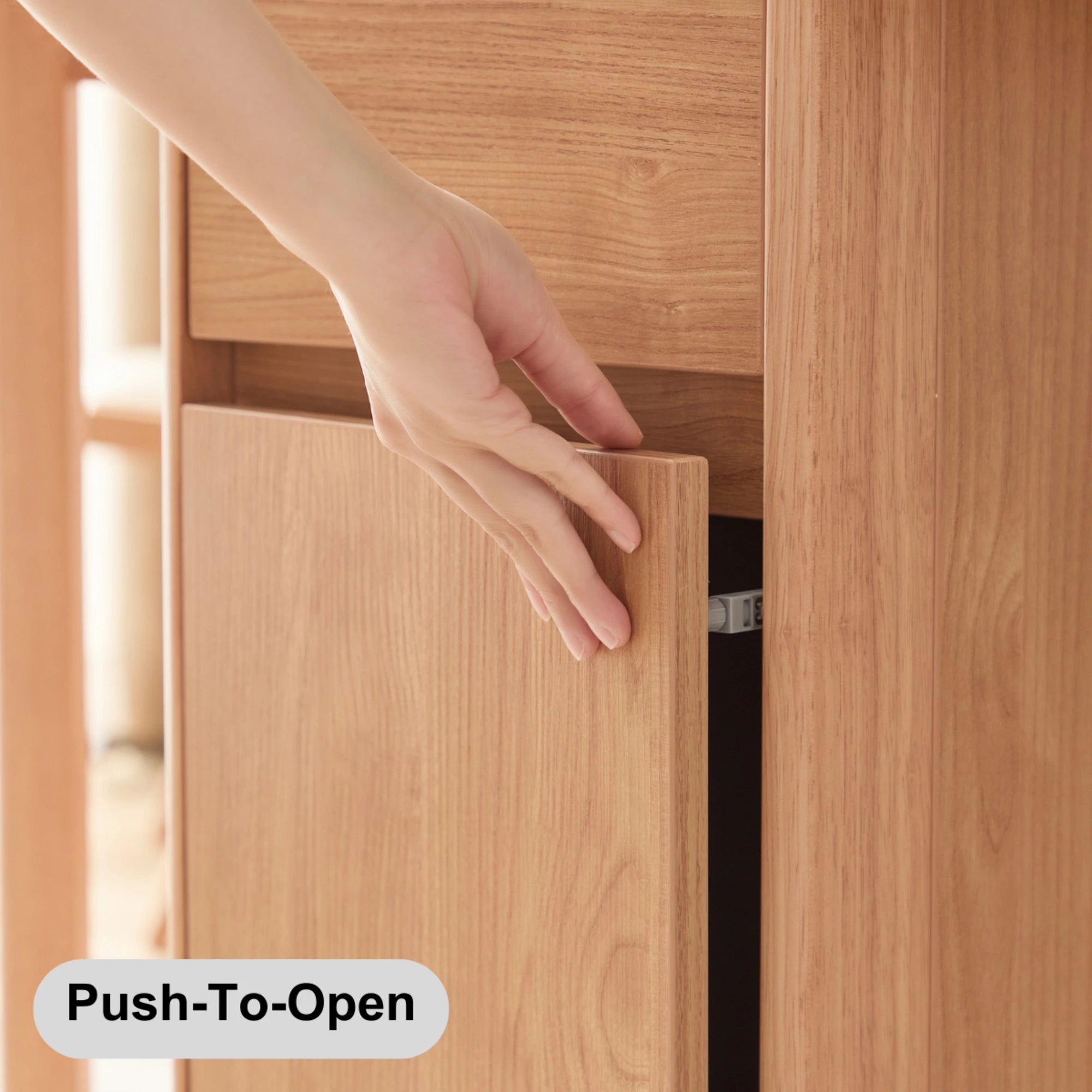 Linspire Yumi Sintered Stone Table Top Foldable Dining Table & 4 Dining Chairs Set, Natural Wood