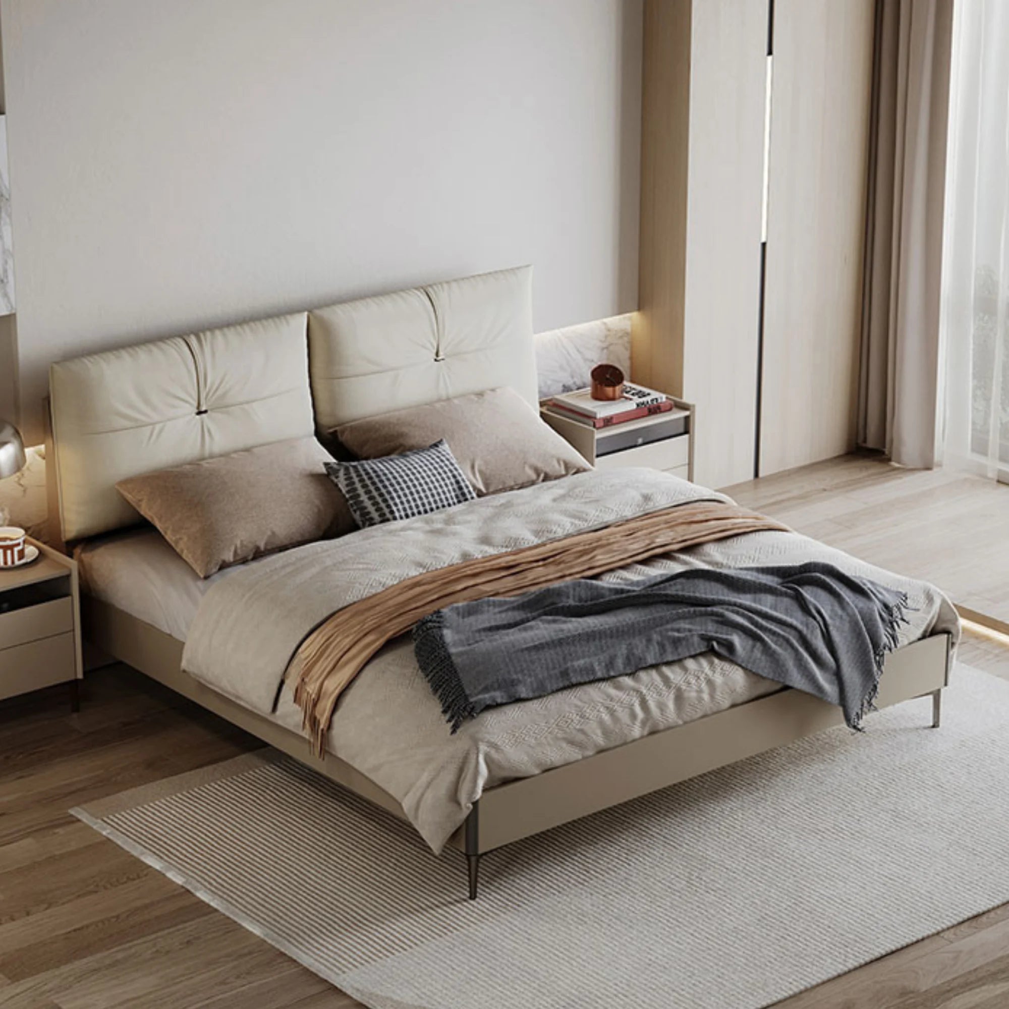 Linspire Vanko Leathaire Super King Bed Frame