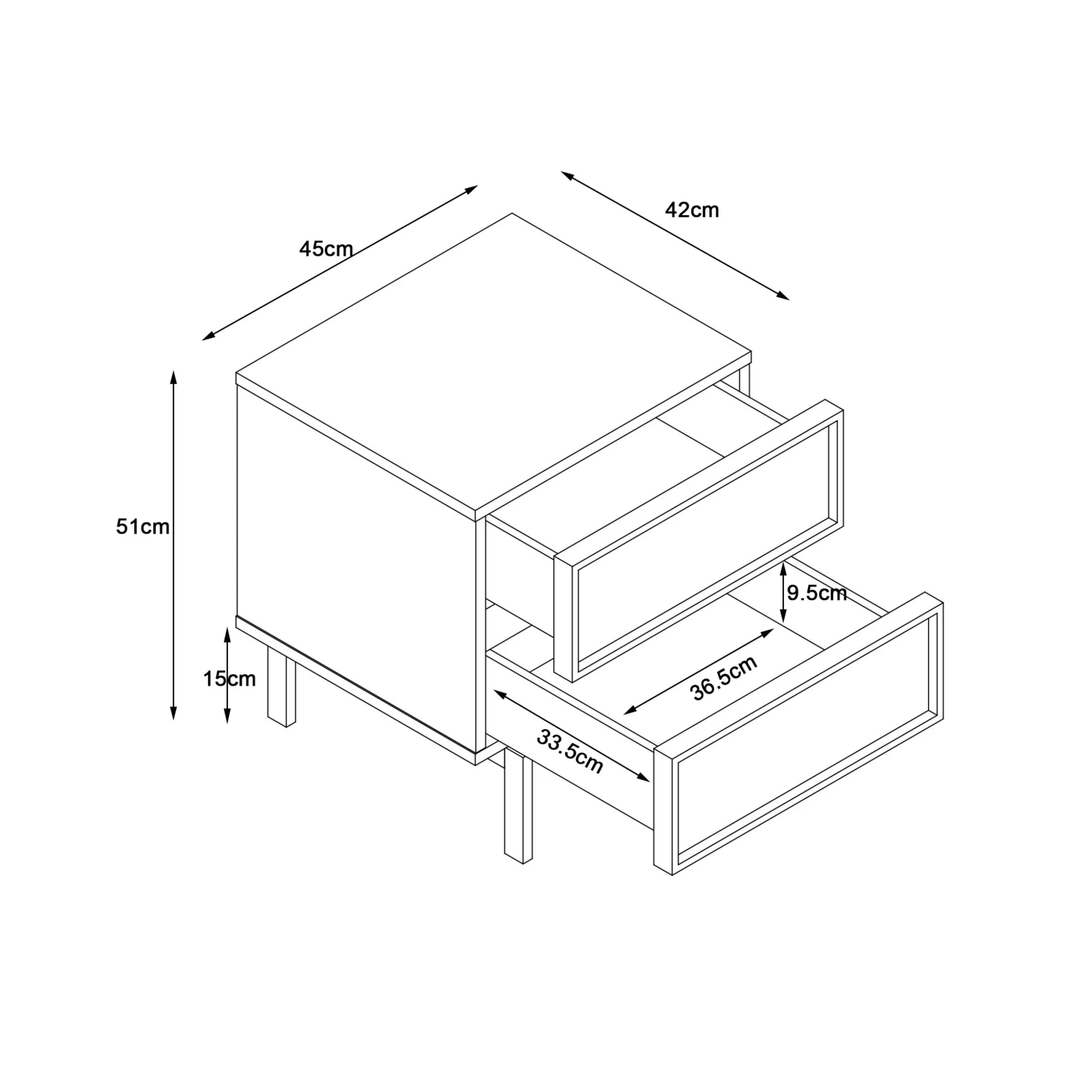 Loft Nora Bedside Table, Light Grey