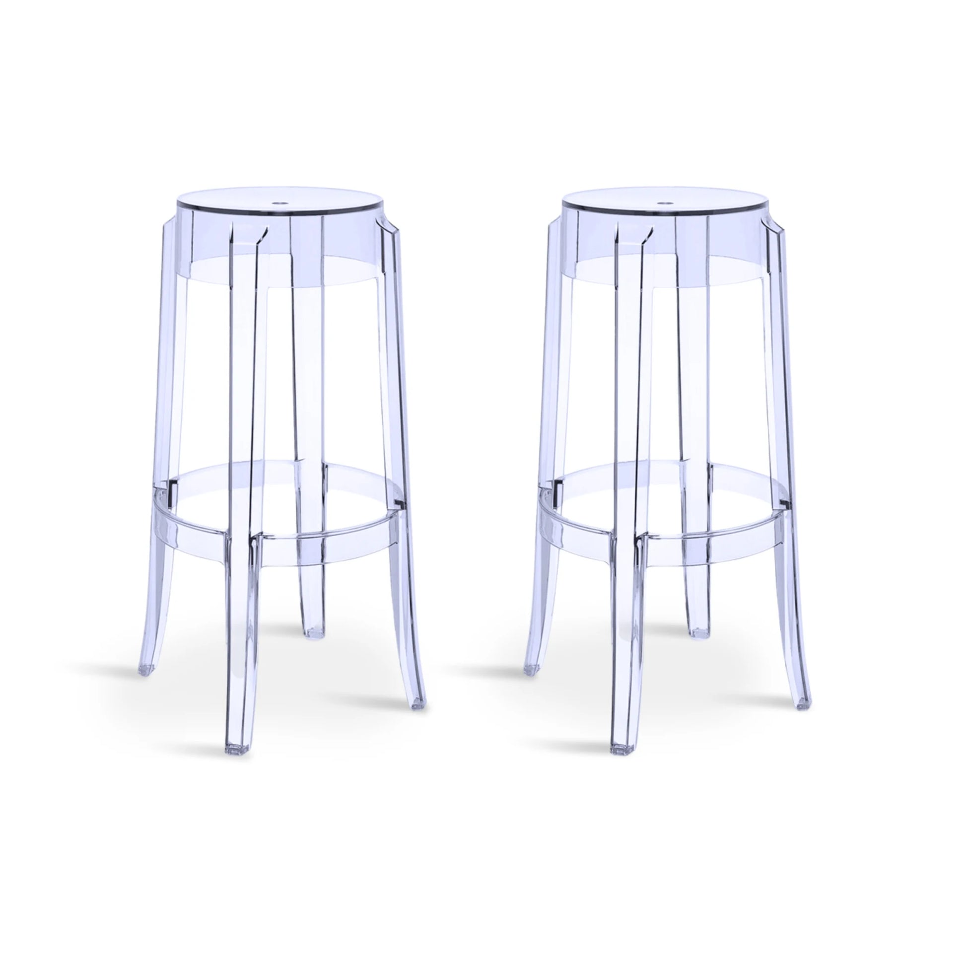MODE Philippe Starck Charles Ghost Bar Stool Replica 75cm, Set of 2