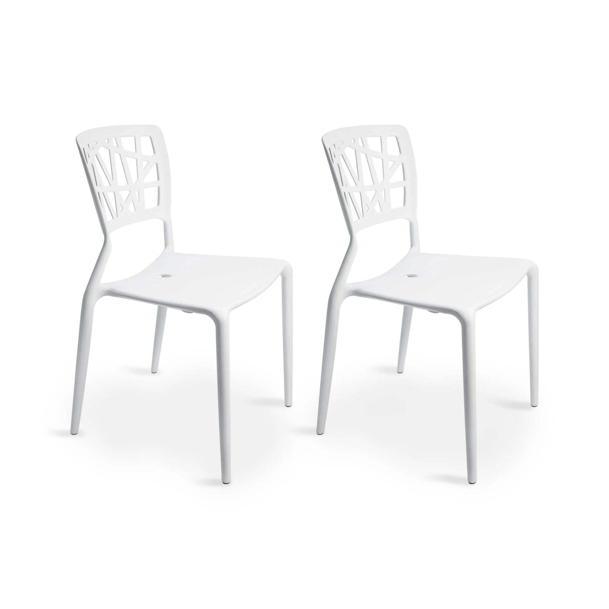 MODE Dondoli Pocci Viento Chair Replica, White, Set of 2