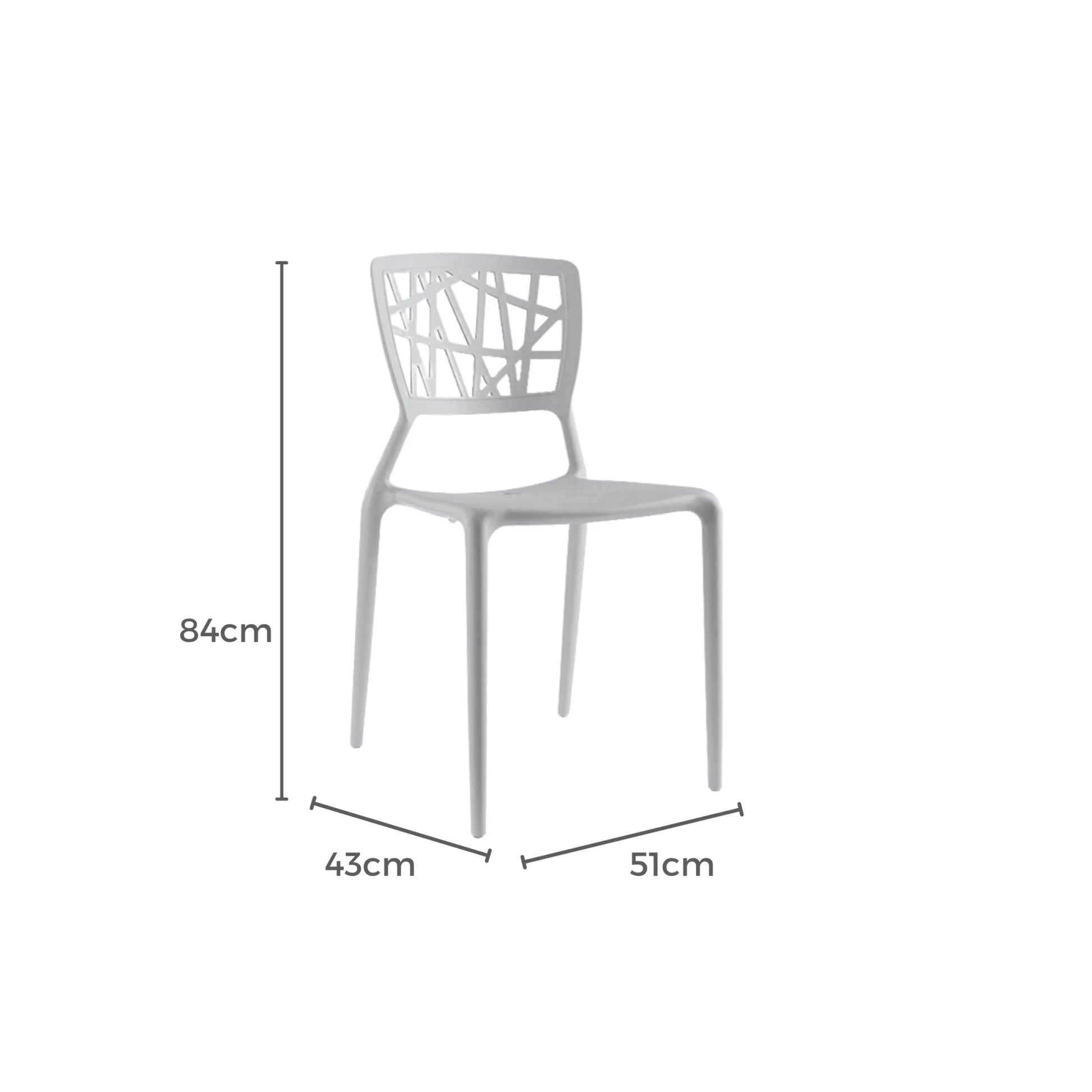MODE Dondoli Pocci Viento Chair Replica, White, Set of 2
