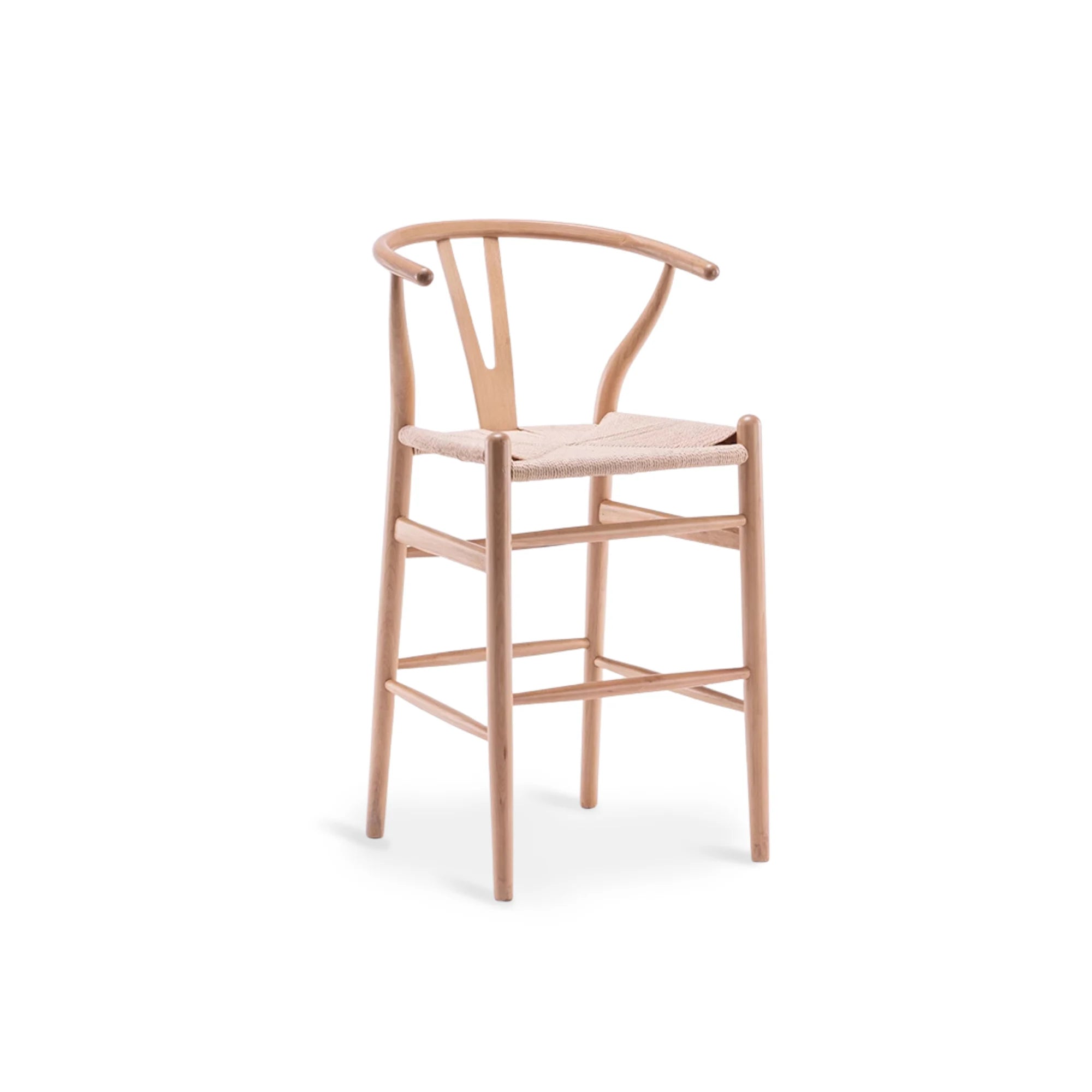 MODE Hans Wegner Wishbone Bar Stool Replica, Natural Wood
