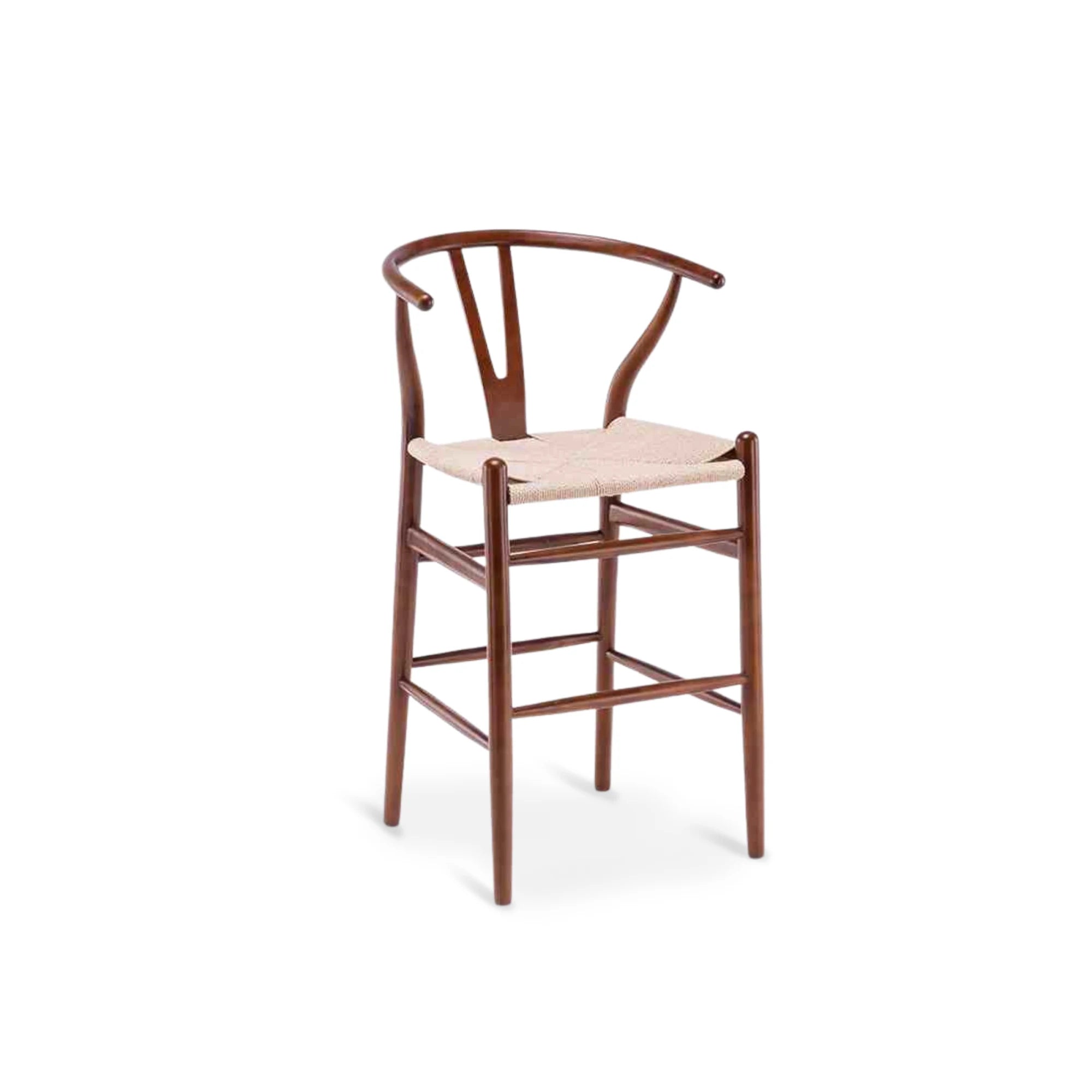 MODE Hans Wegner Wishbone Bar Stool Replica, Dark Wood