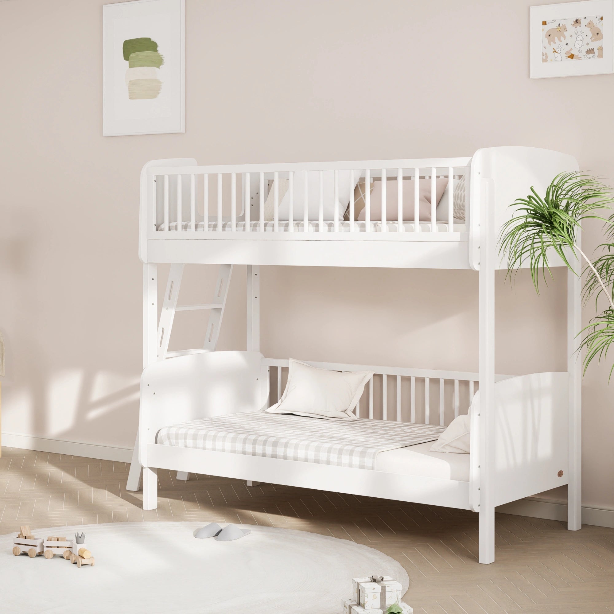 Boori Matilda Kids NZ Single Bunk Bed + Ladder, Barley White