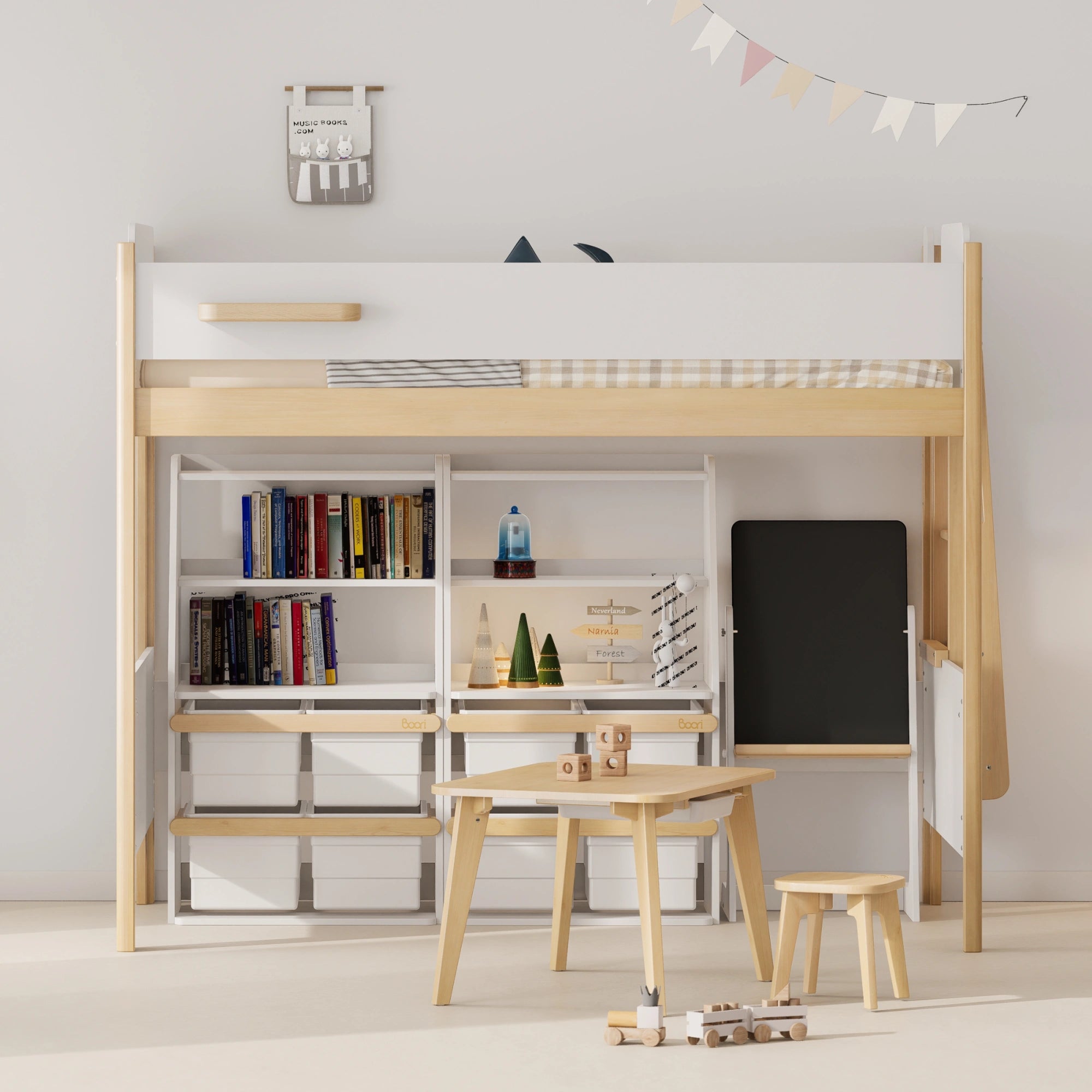 Boori Natty Kids NZ King Single Loft Bed + Ladder, Barley
