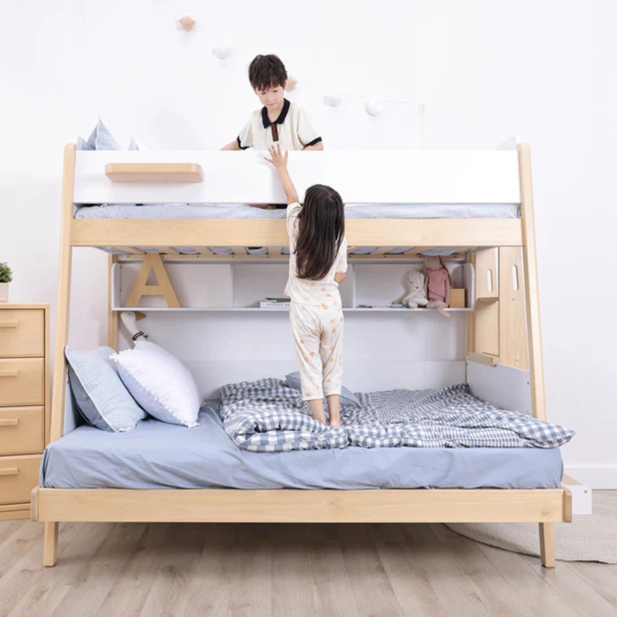 Boori Natty Kids Maxi Bunk Bed + Ladder, Barley, NZ Single