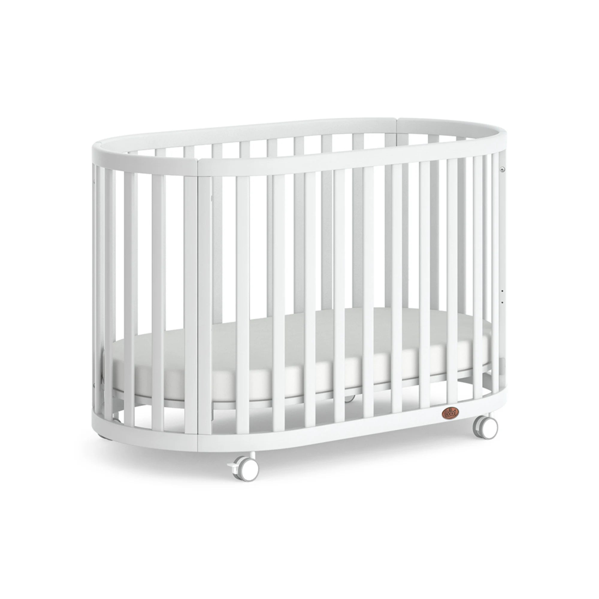 Boori Eden Kids Oval Cot V22 - Beech Wood, Barley White