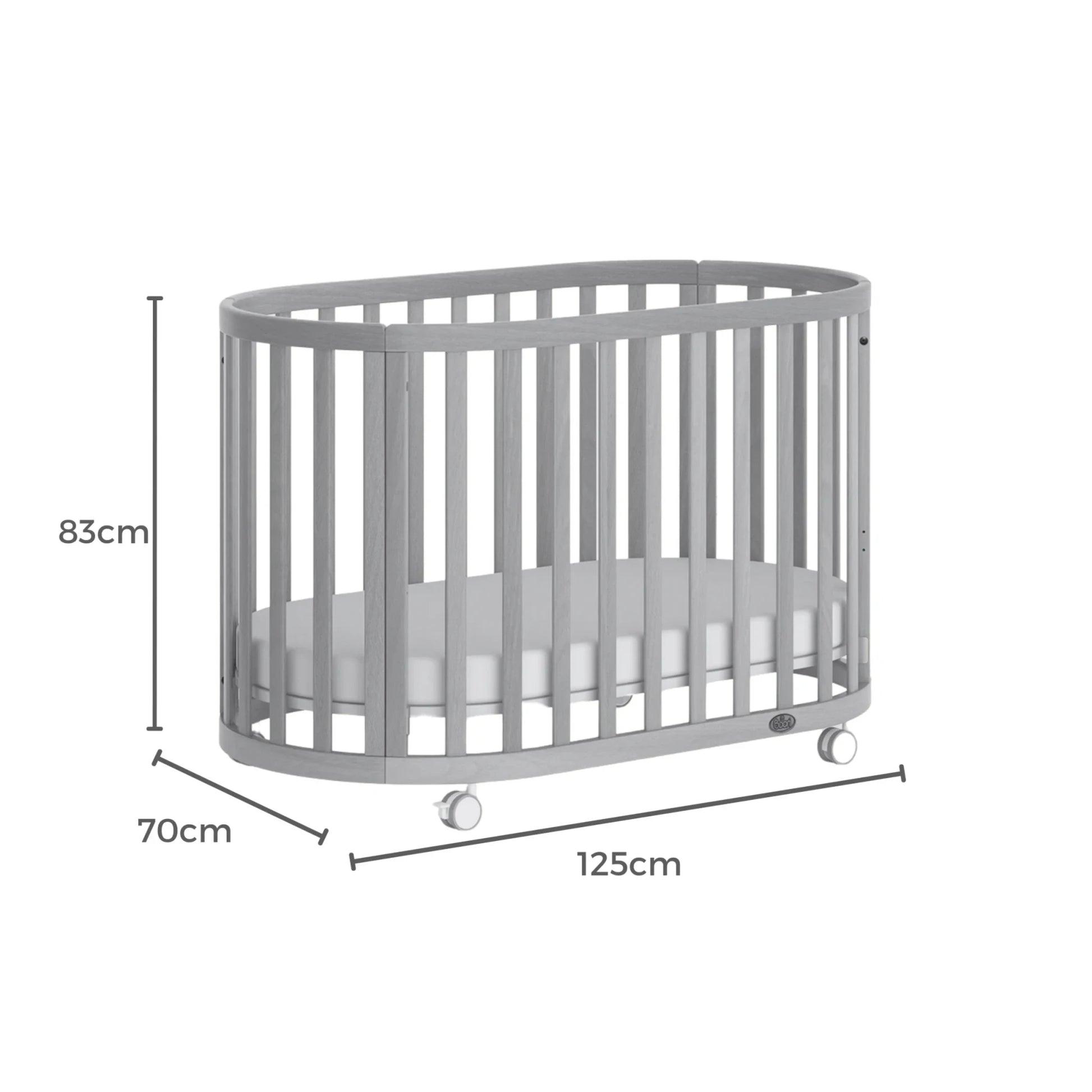 Boori Eden Kids Oval Cot V22 - Beech Wood, Barley White