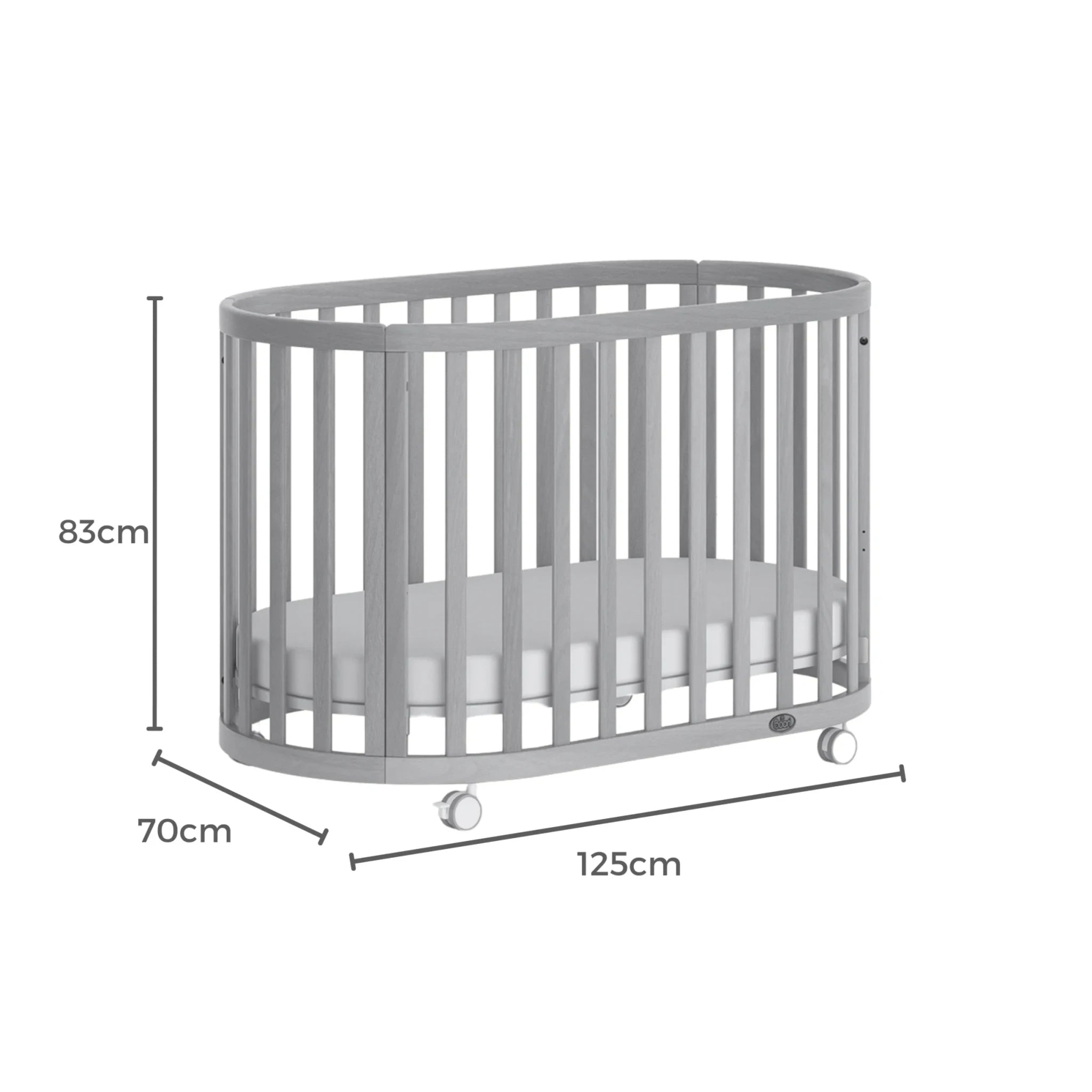 Boori Eden Kids Oval Cot V22 - Beech Wood, Barley White