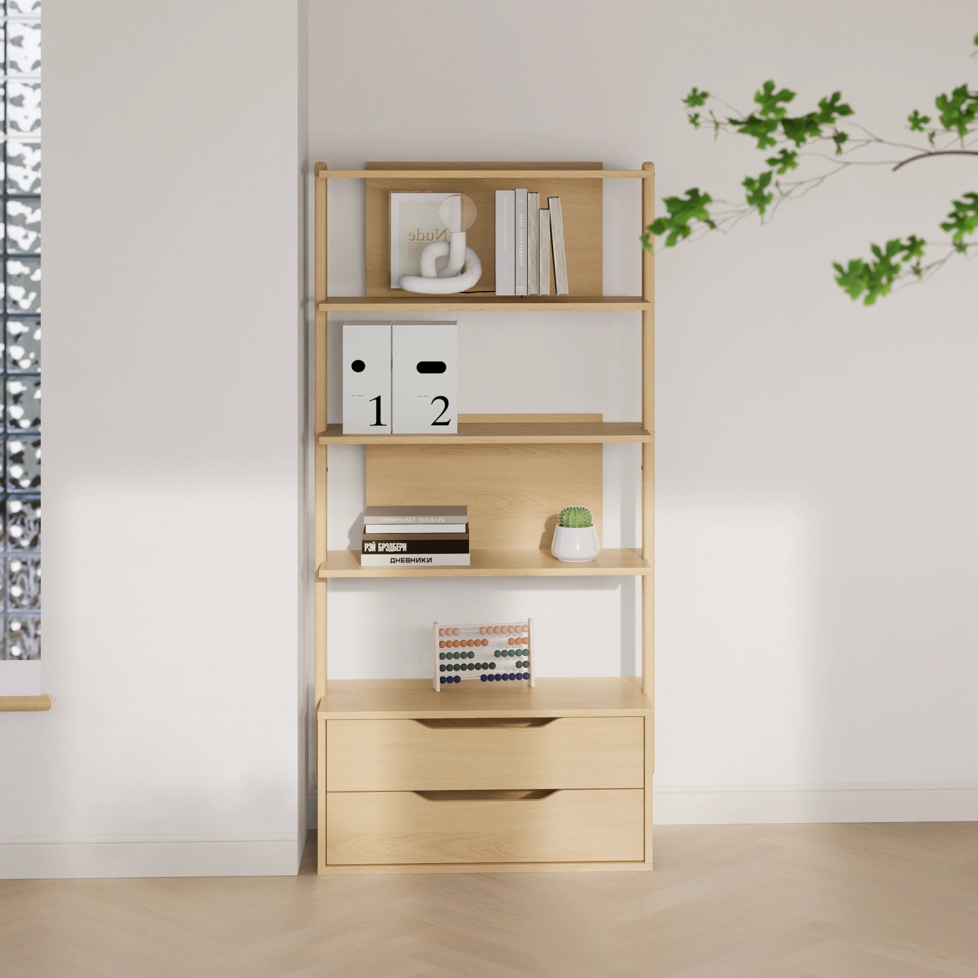 Boori Modular Kids 2 Drawer Bookshelf, Beech