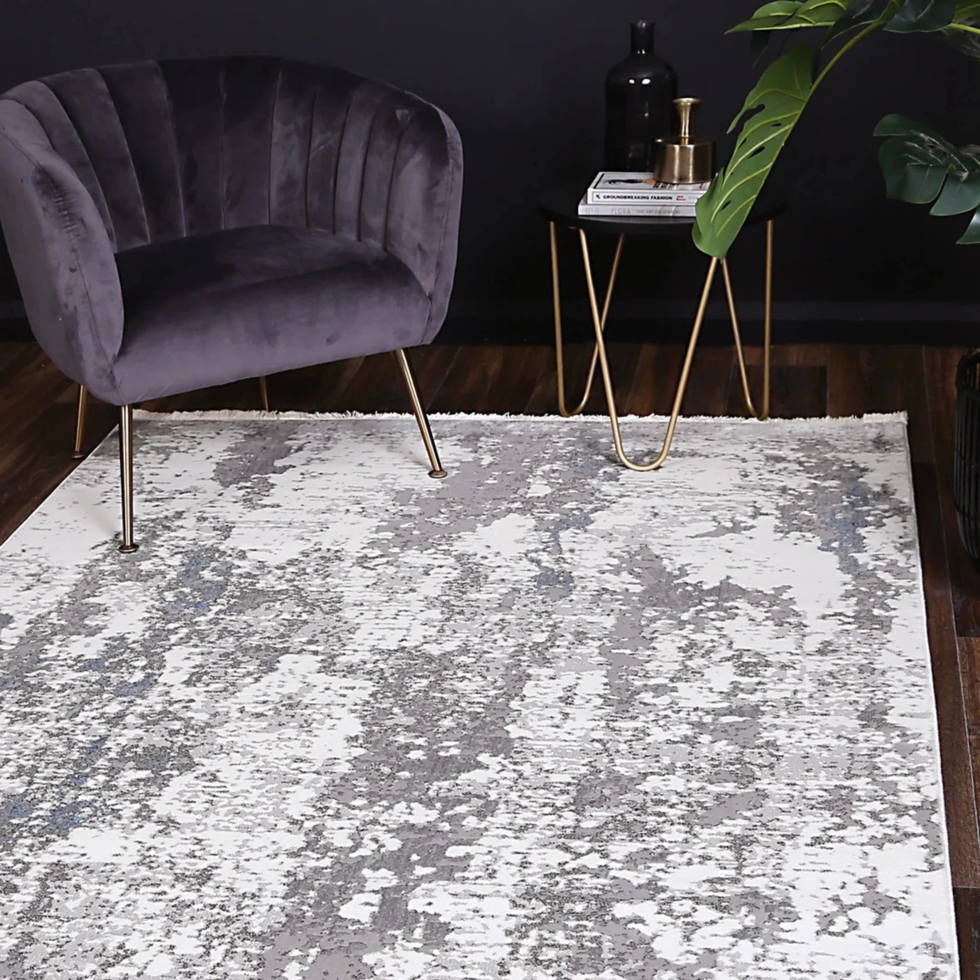 Dreamweaver Aura Modern Rug, Grey