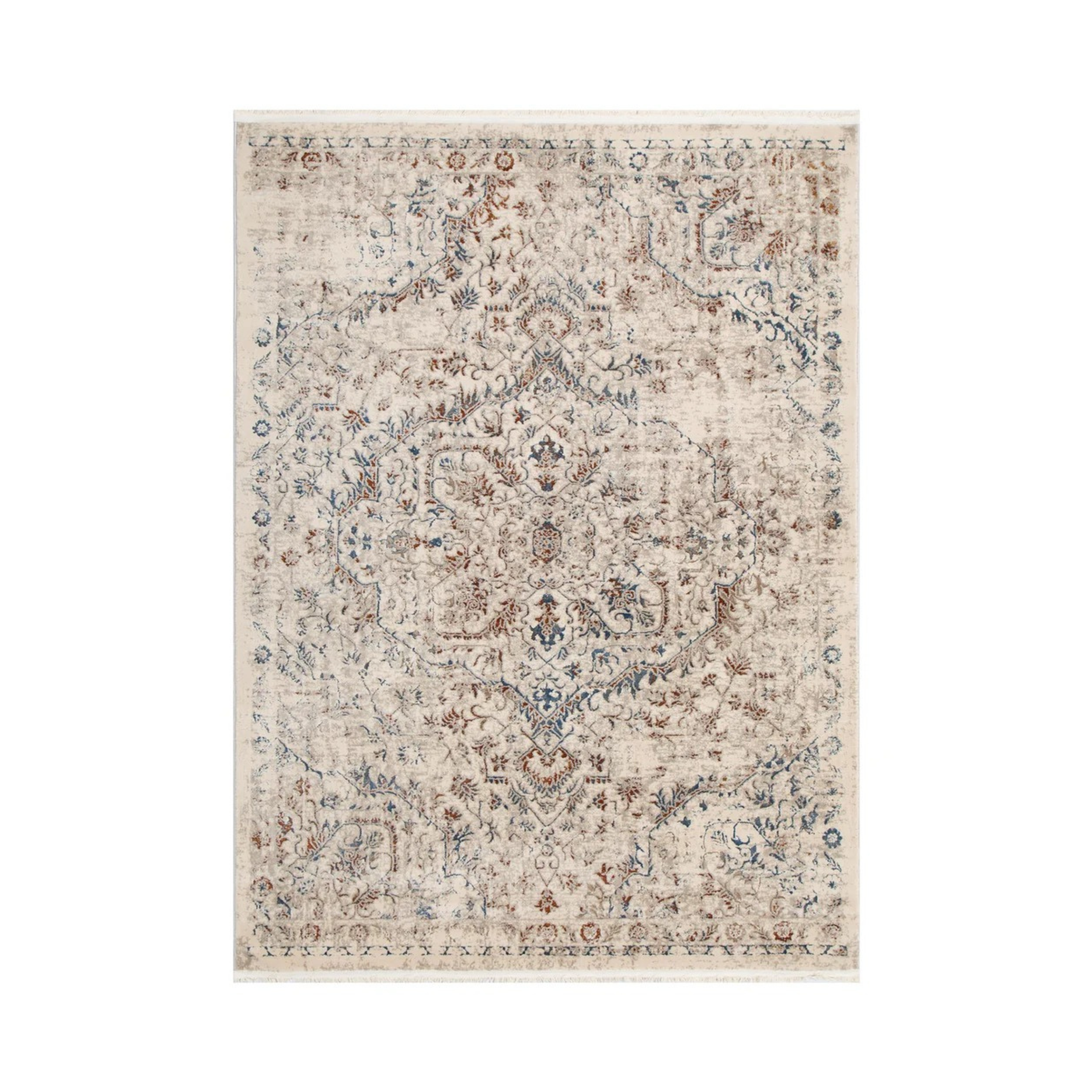 Dreamweaver Odyssey Warm Vintage Medallion Rug, Beige Multi