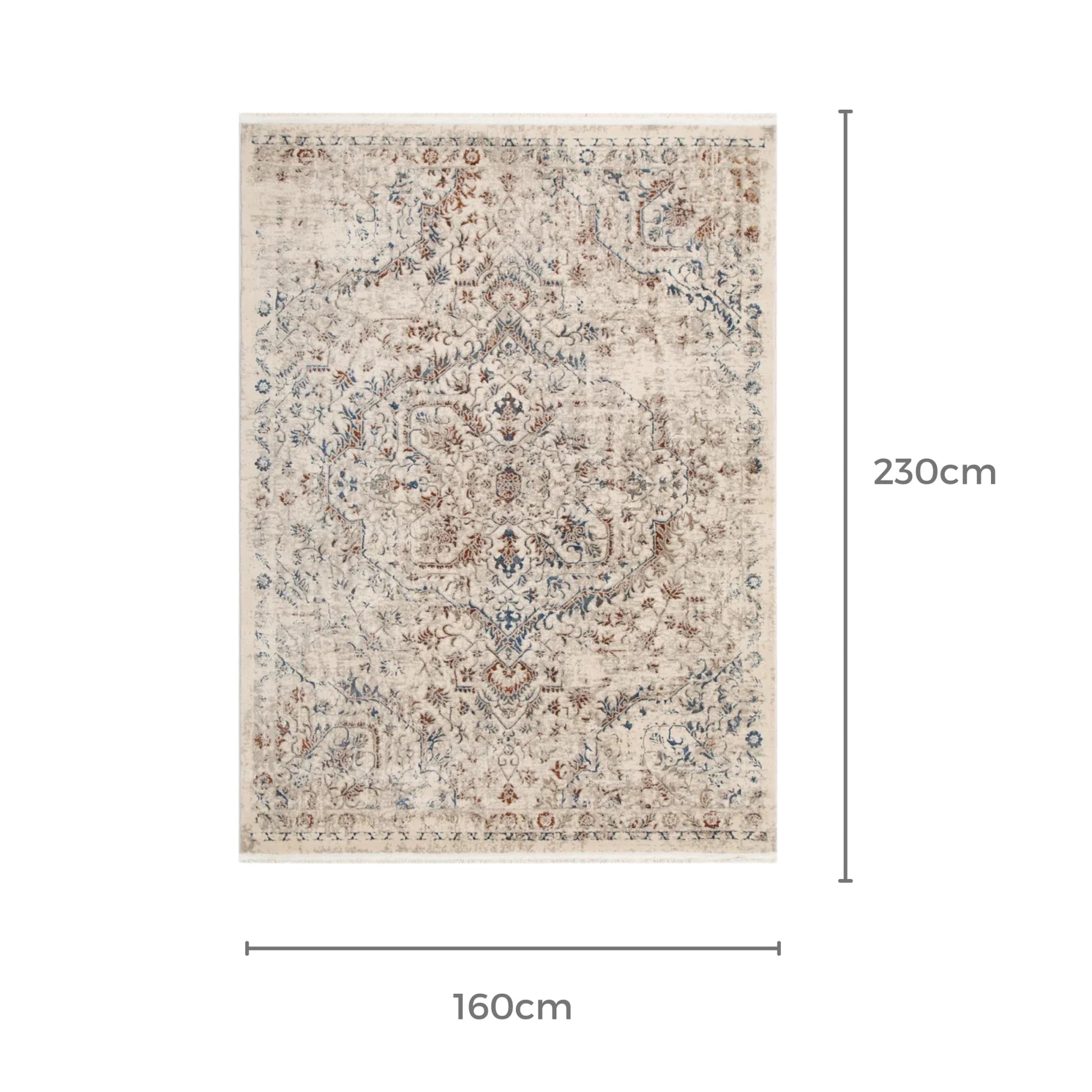 Dreamweaver Odyssey Warm Vintage Medallion Rug, Beige Multi
