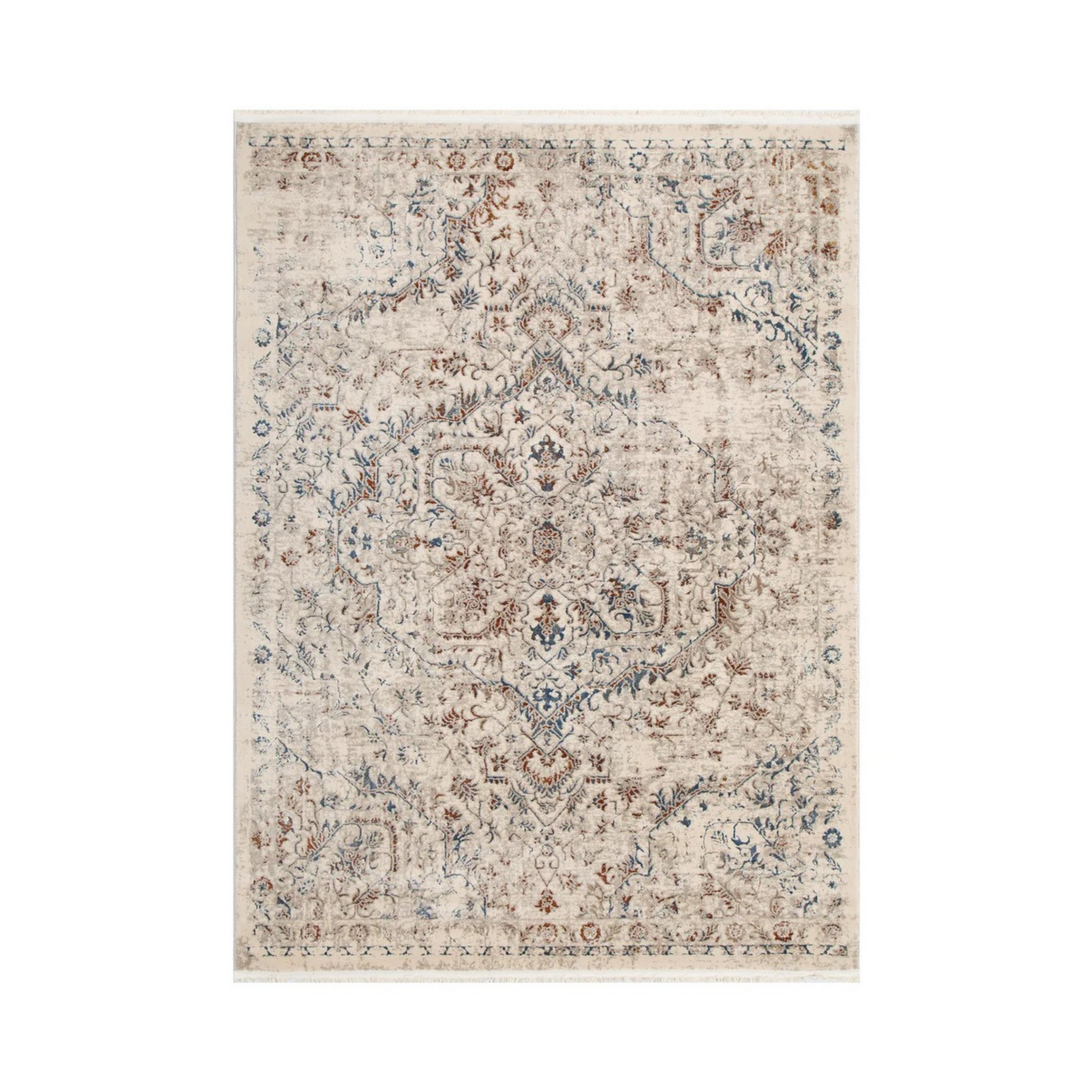 Dreamweaver Odyssey Warm Vintage Medallion Rug, Beige Multi