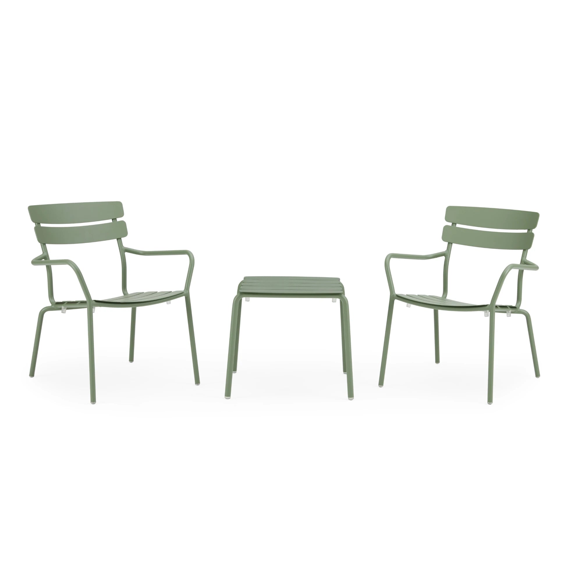 Wellmax Verano Balcony Aluminium Side Table and Chairs Set, Green