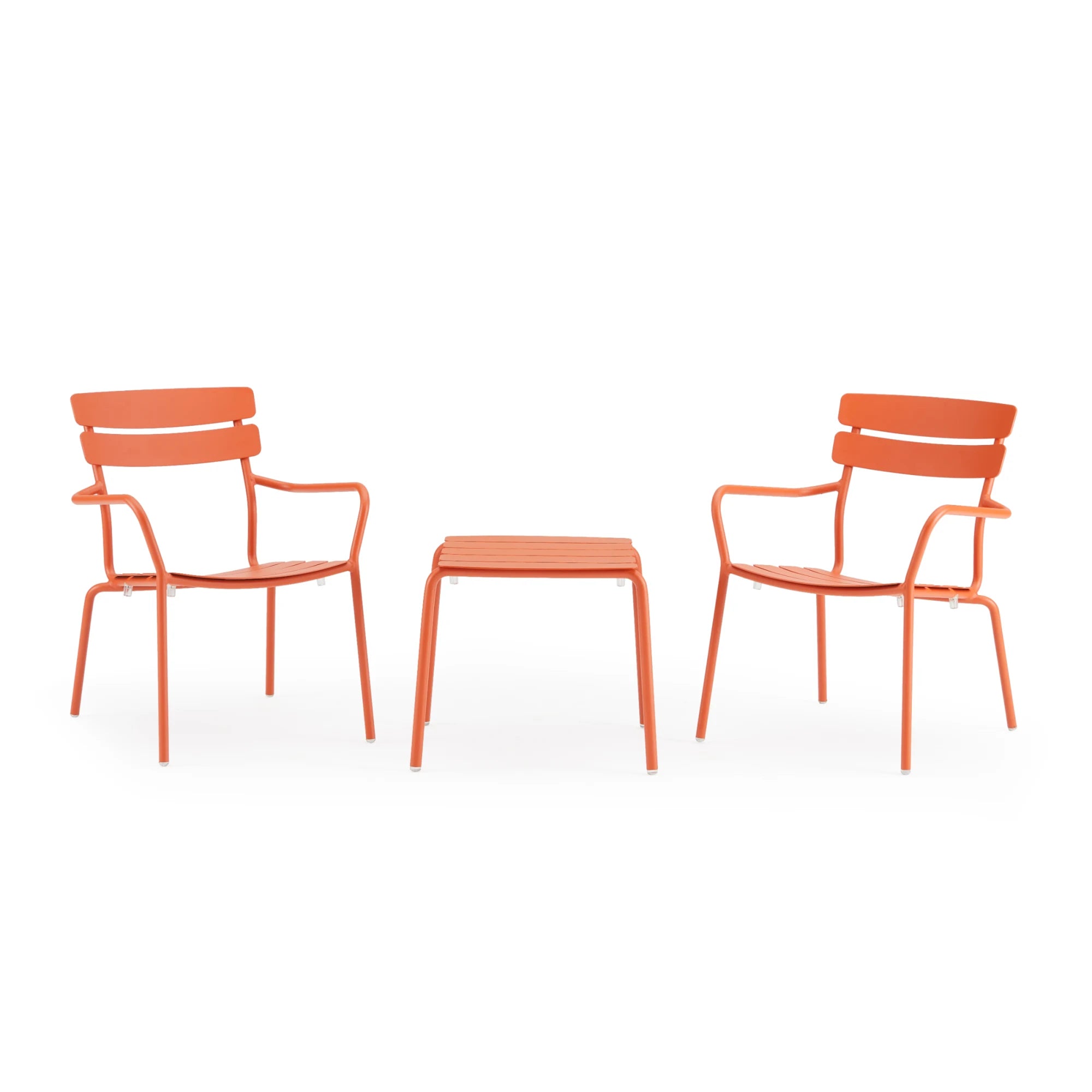 Wellmax Verano Balcony Aluminium Side Table and Chairs Set, Terracotta