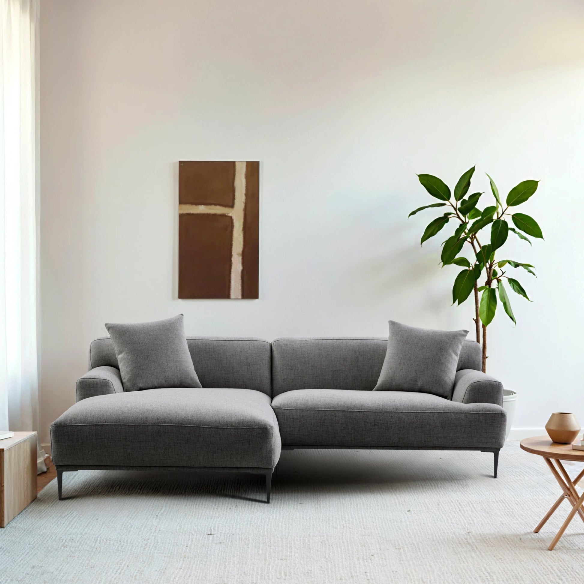 MODE Cielo 3.5-Seater Sofa with Chaise, Blue Grey