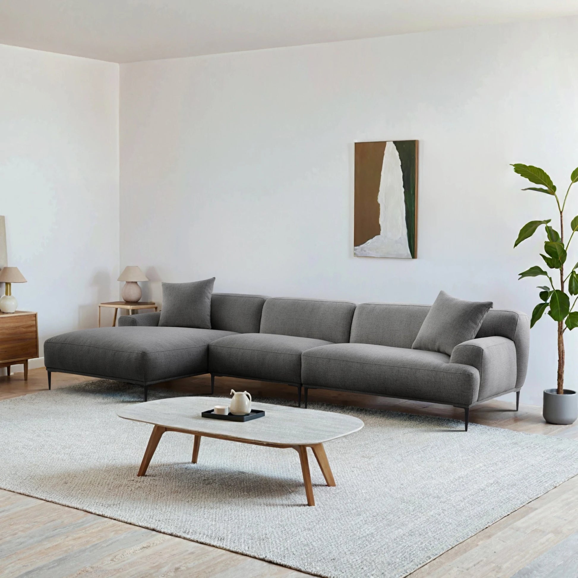 MODE Cielo 4.5-Seater Sofa with Chaise, Blue Grey