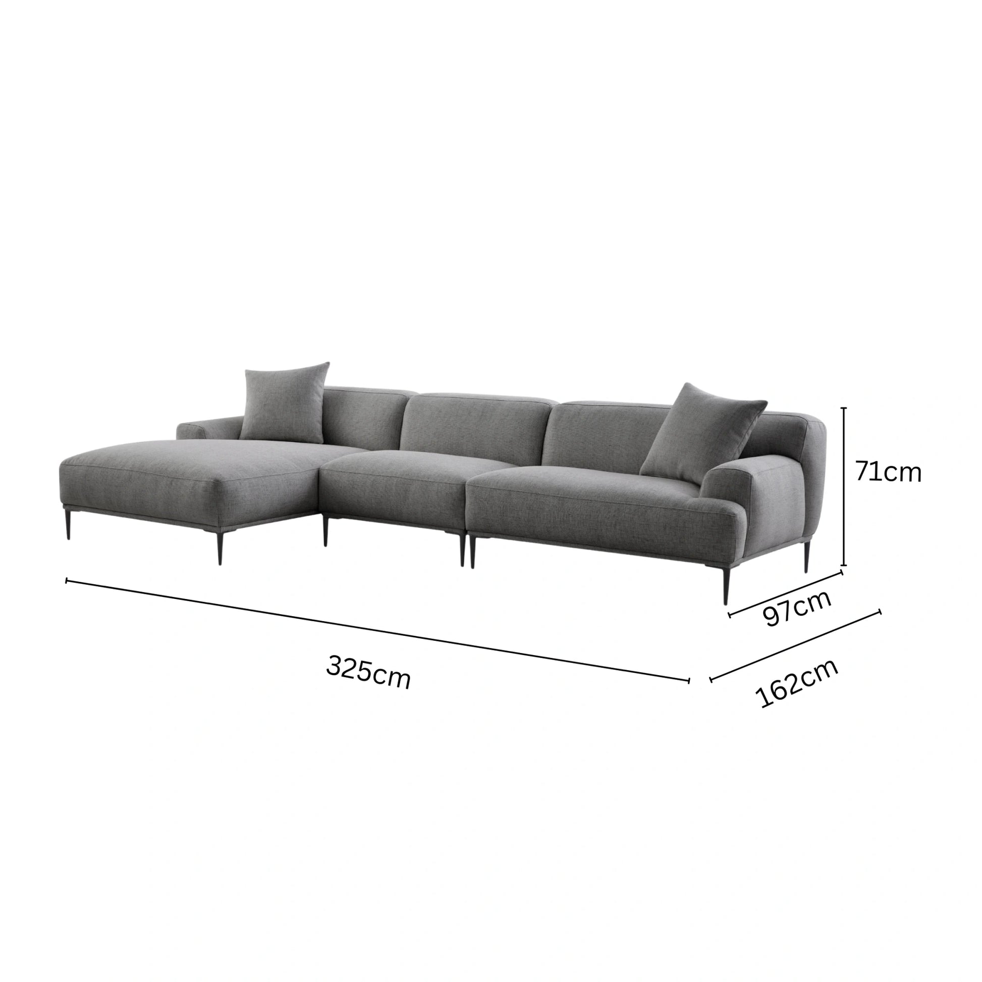 MODE Cielo 4.5-Seater Sofa with Chaise, Blue Grey