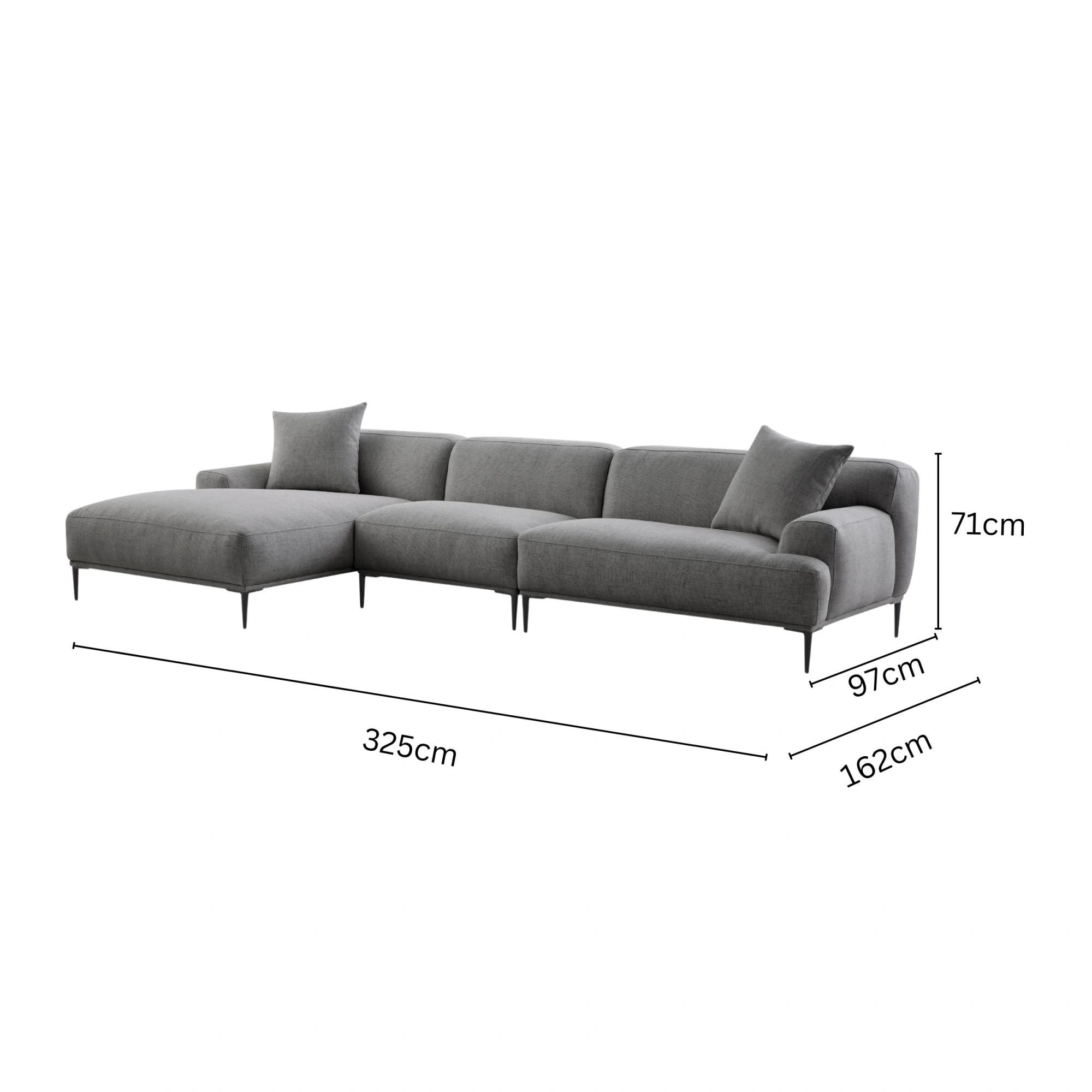 MODE Cielo 4.5-Seater Sofa with Chaise, Blue Grey