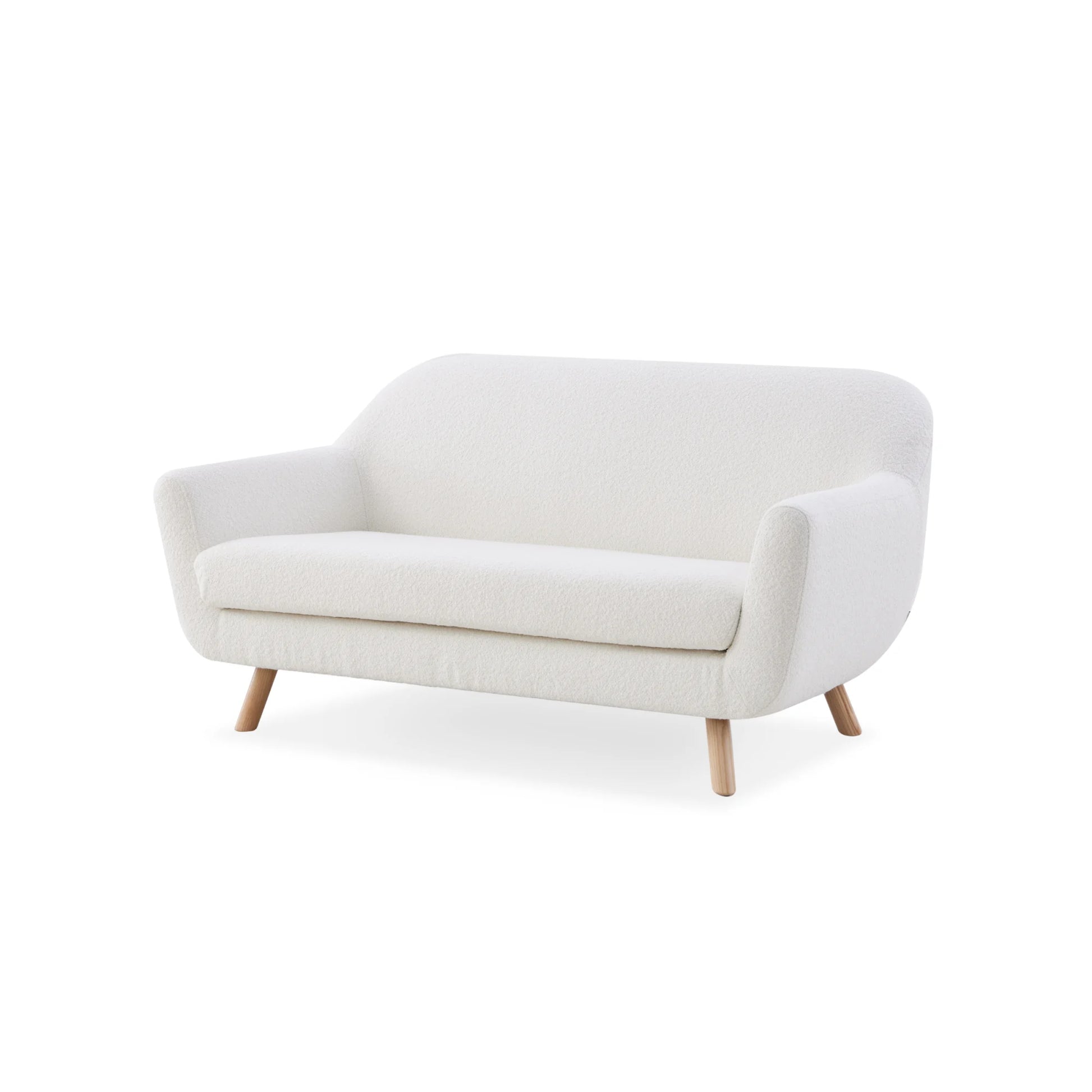 MODE Milo Boucle Loveseat, Chalk White