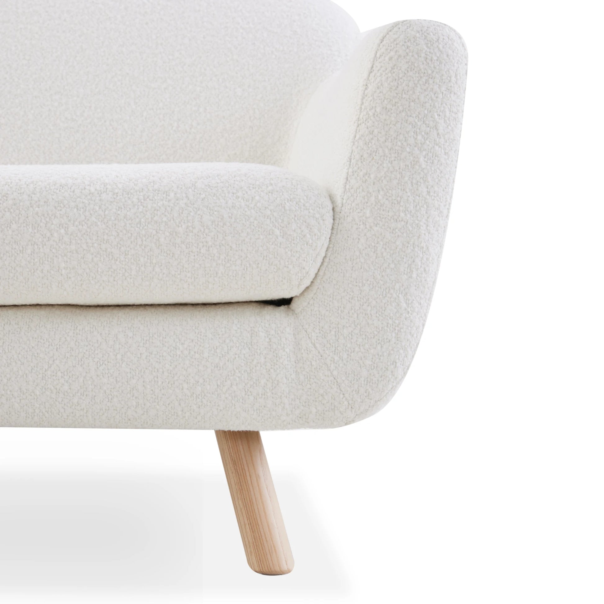 MODE Milo Boucle Loveseat, Chalk White