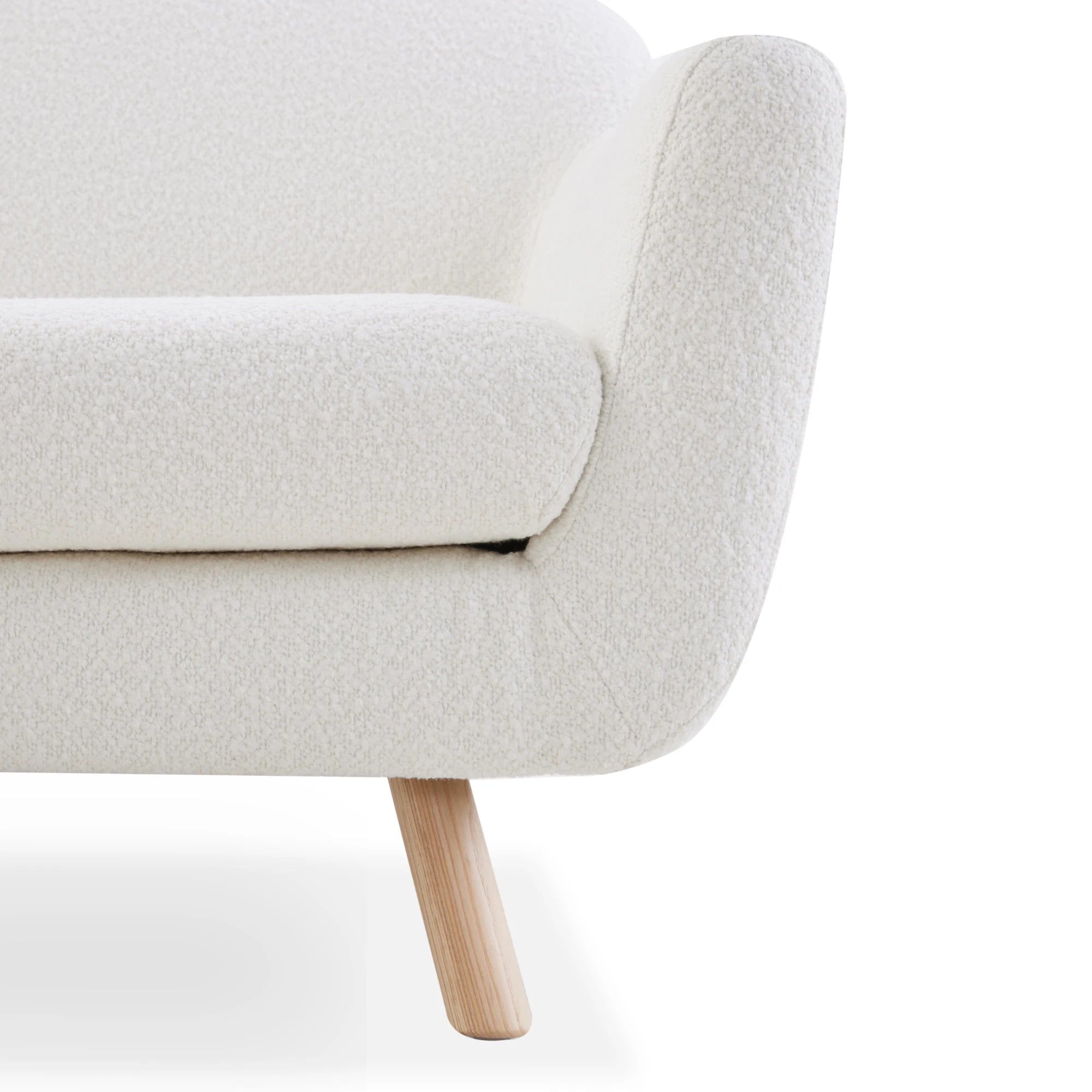 MODE Milo Boucle Loveseat, Chalk White