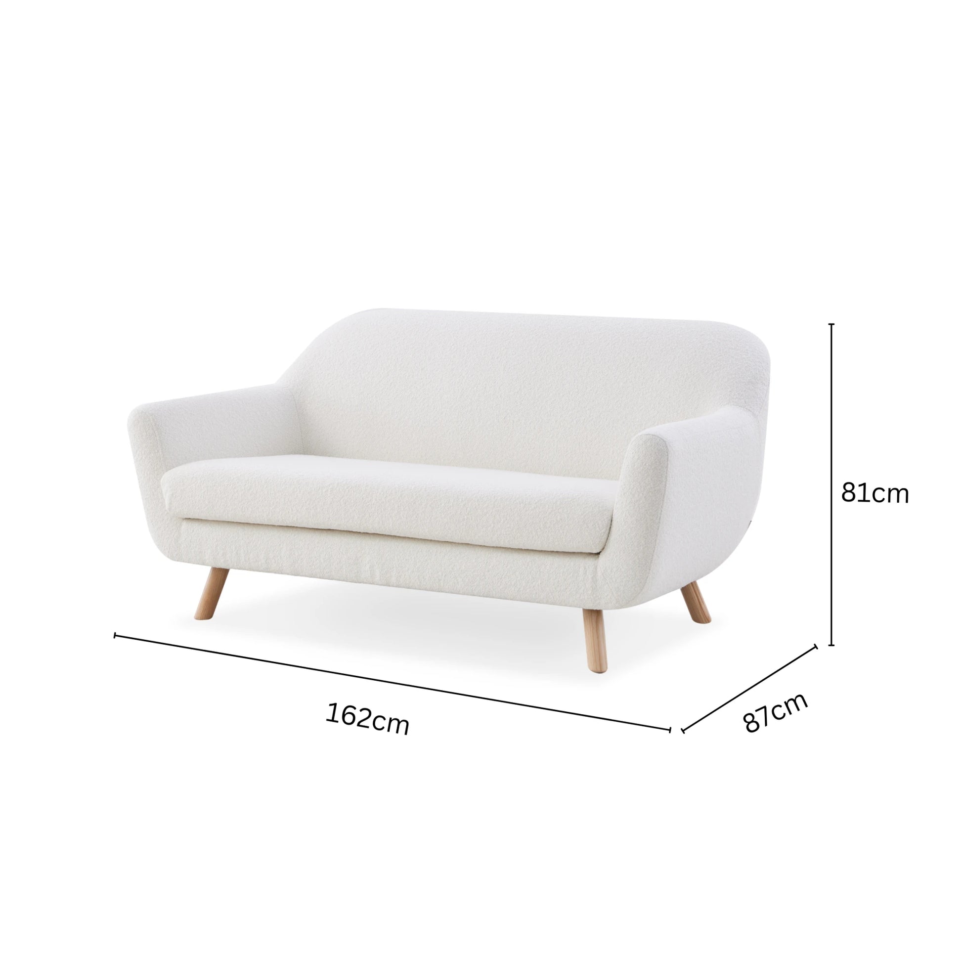 MODE Milo Boucle Loveseat, Chalk White