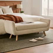 MODE Milo Boucle Bench, Chalk White