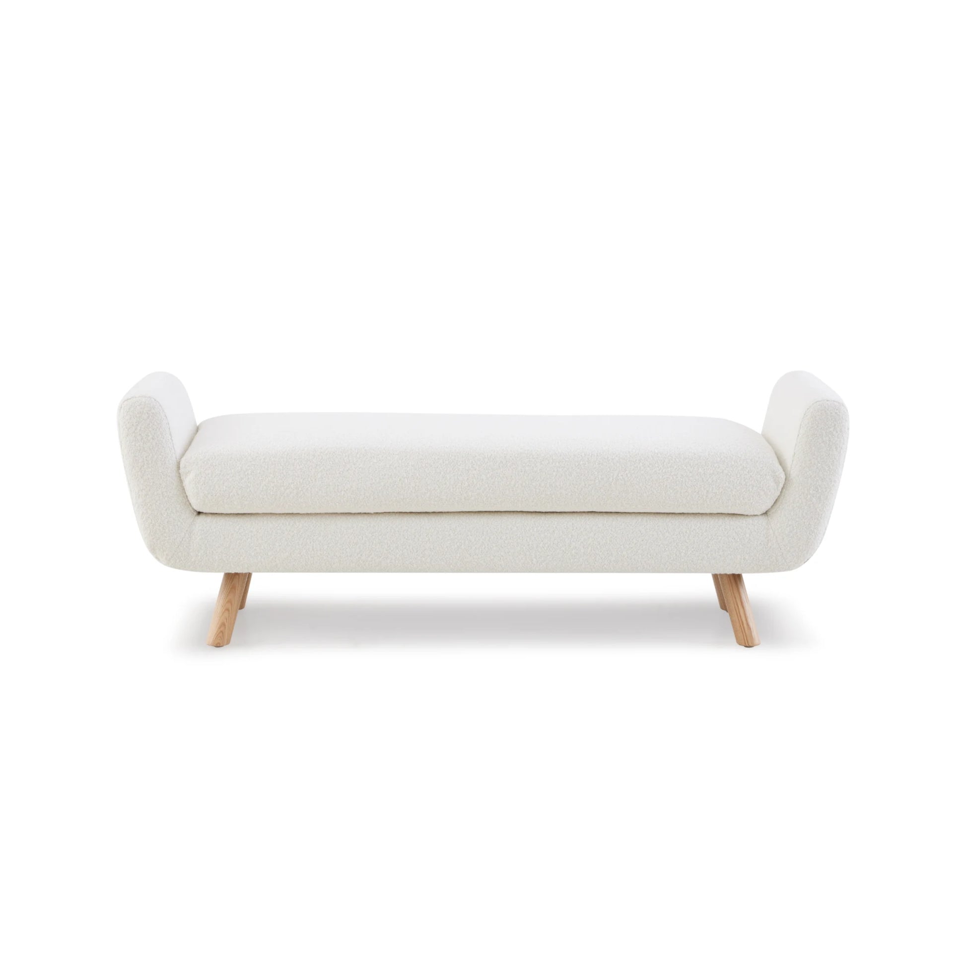 MODE Milo Boucle Bench, Chalk White