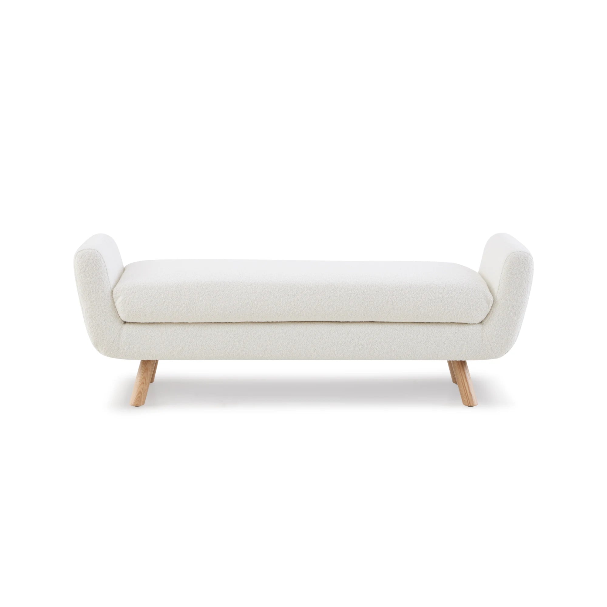 MODE Milo Boucle Bench, Chalk White