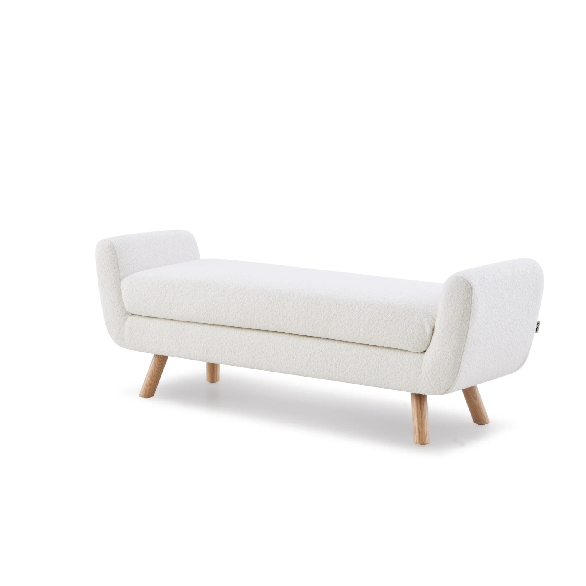 MODE Milo Boucle Bench, Chalk White