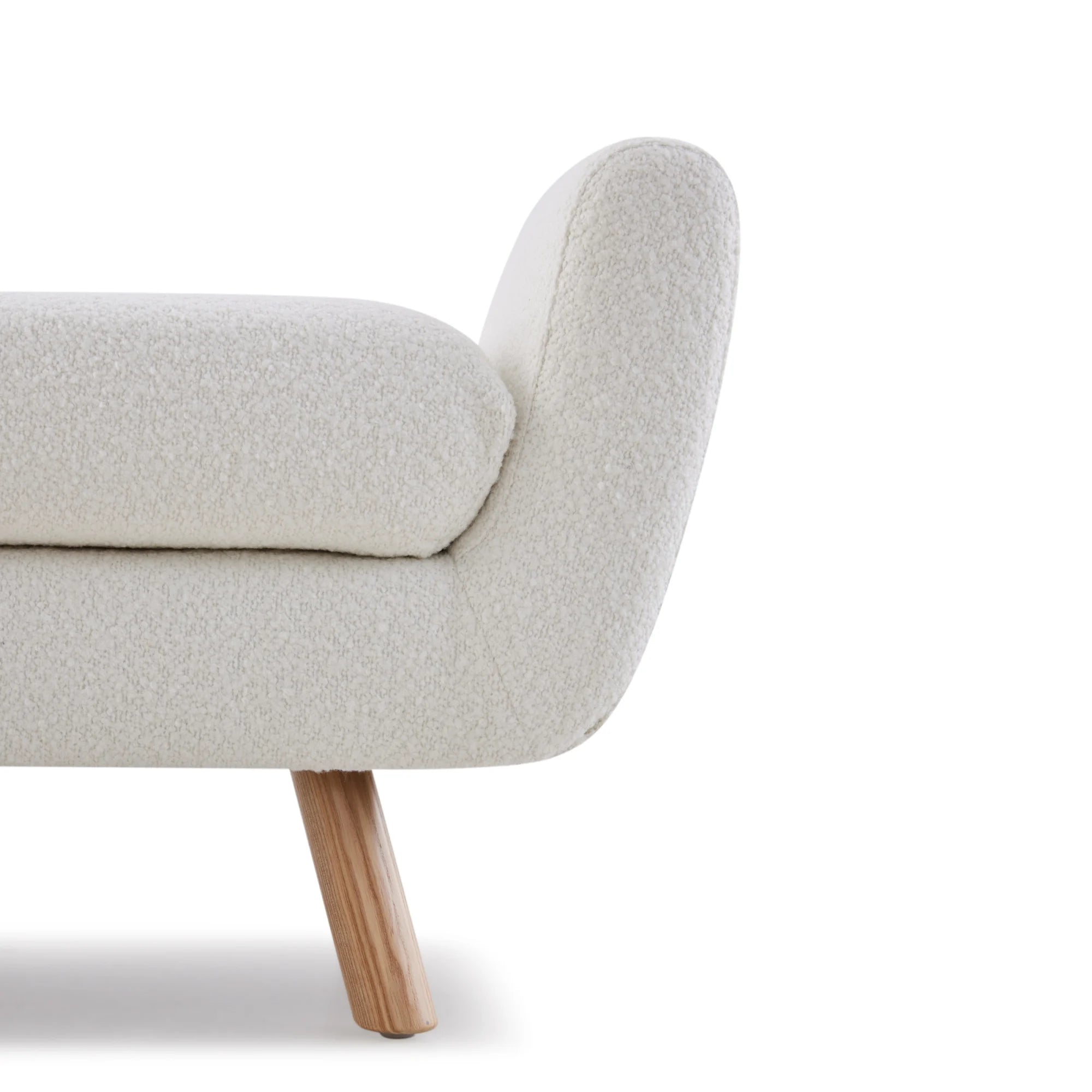 MODE Milo Boucle Bench, Chalk White