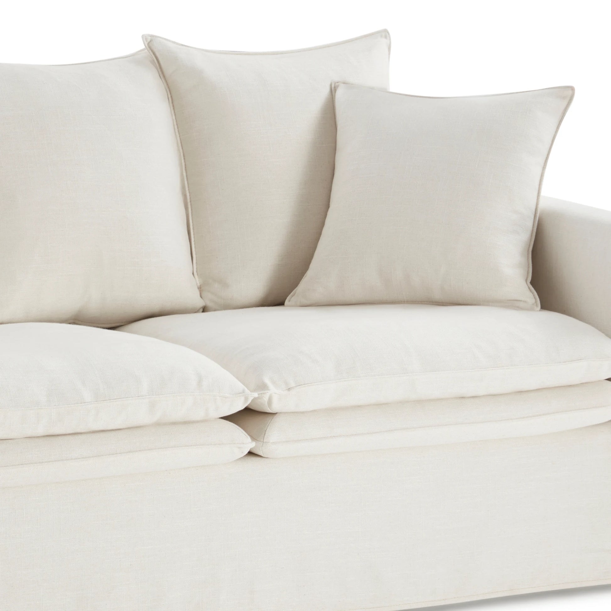 MODE Crepes 2.5-Seater Linen Sofa, Off-White
