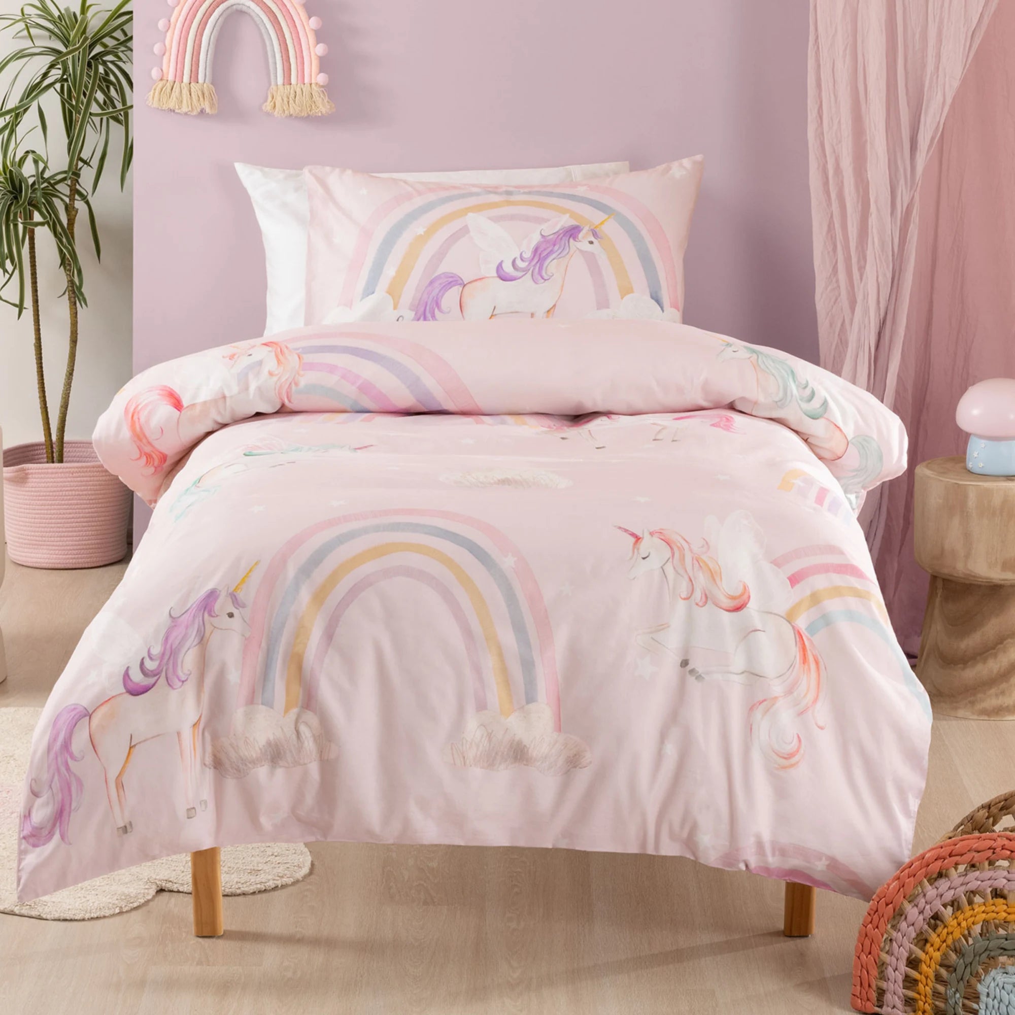 SQUIGGLES Unicorn Utopia Duvet Cover Set, Shell, NZ Single