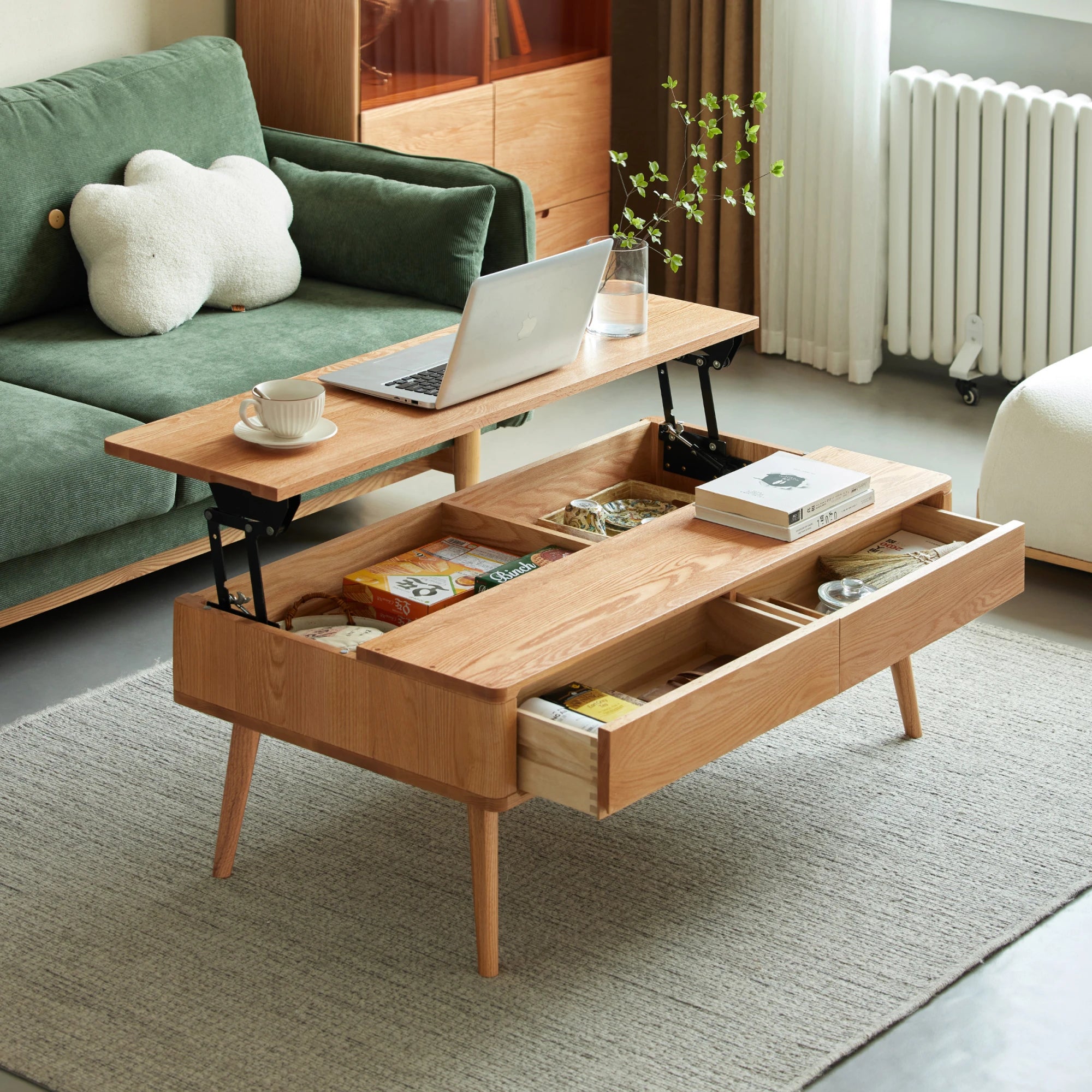 Solidwood Santa Rosa Coffee Table with Lift-Top, 120x60cm
