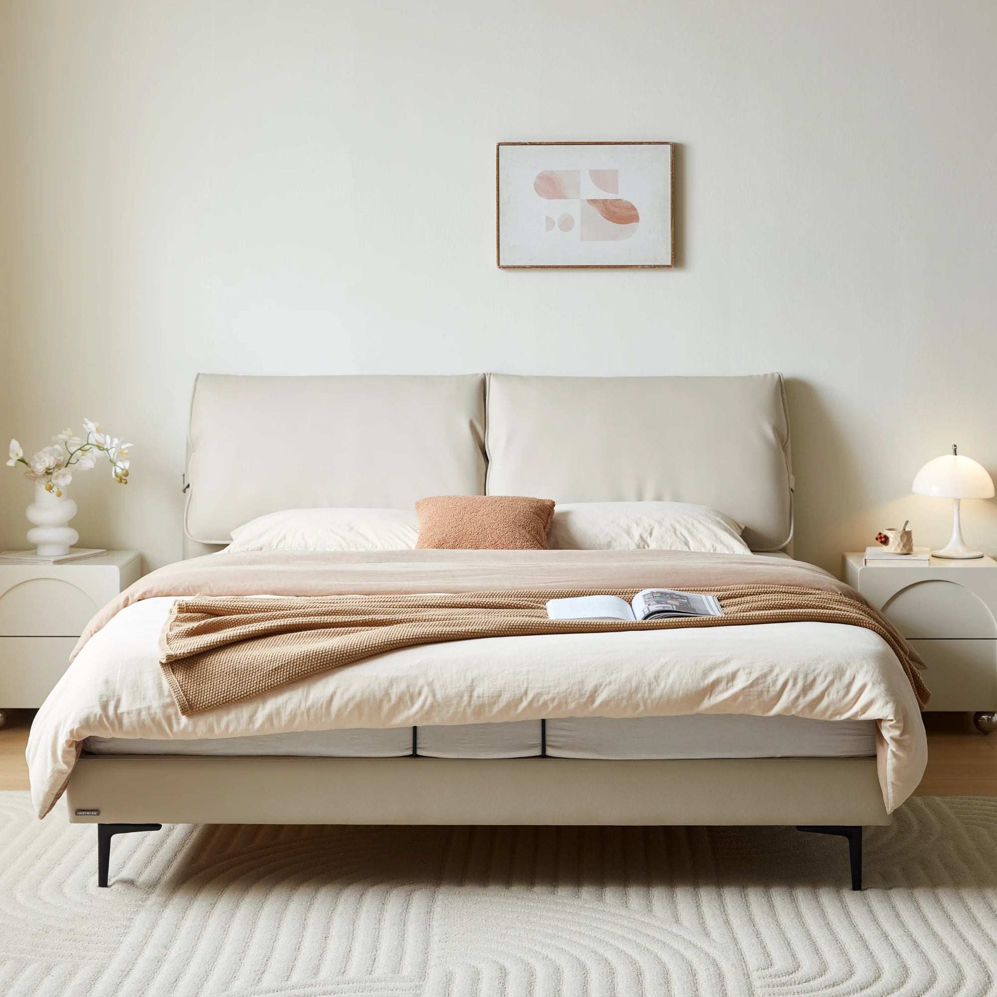 Linspire Beacon Bed Frame, Off-White