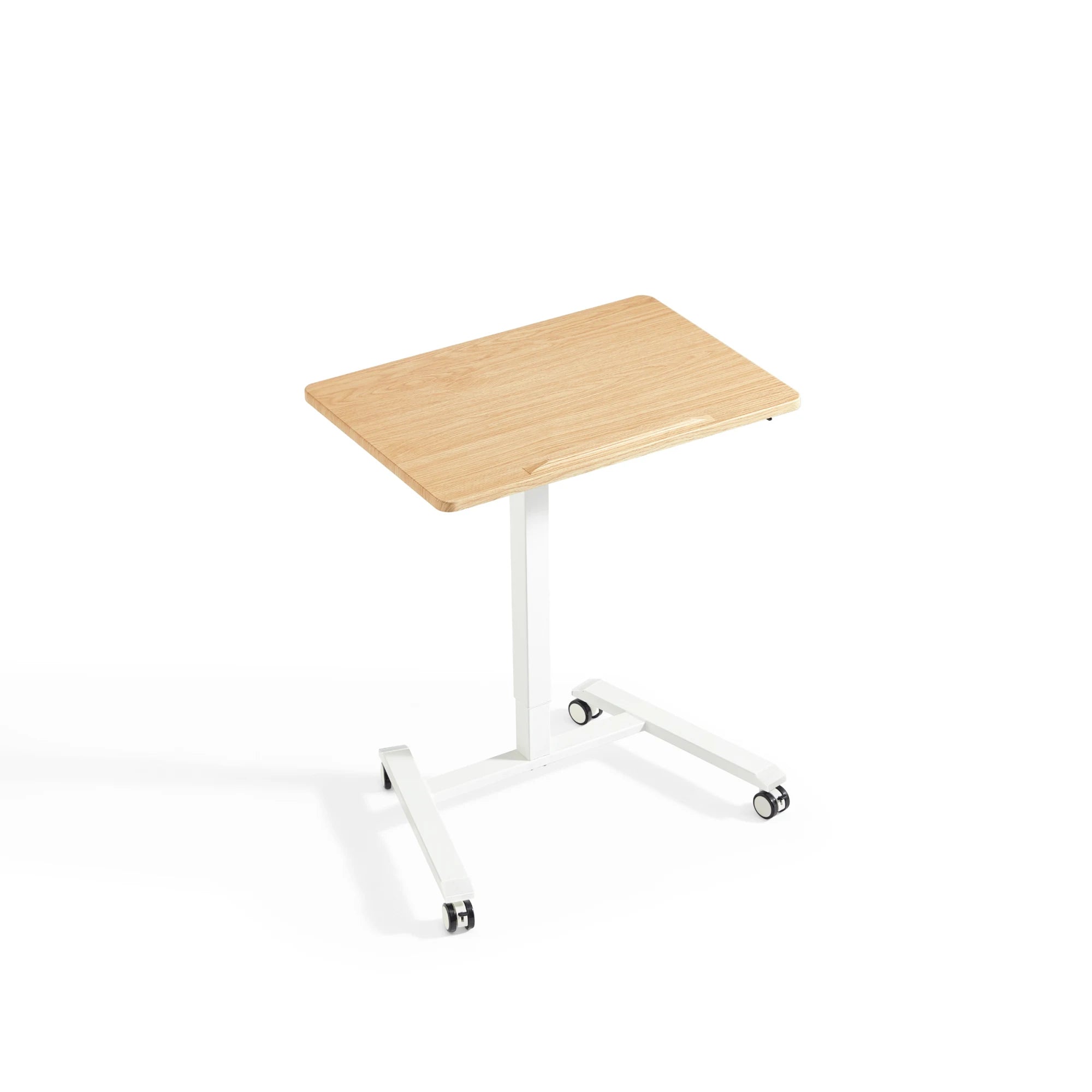 Linspire Islet Height Adjustable Pneumatic Side Table with Castors, Natural Wood