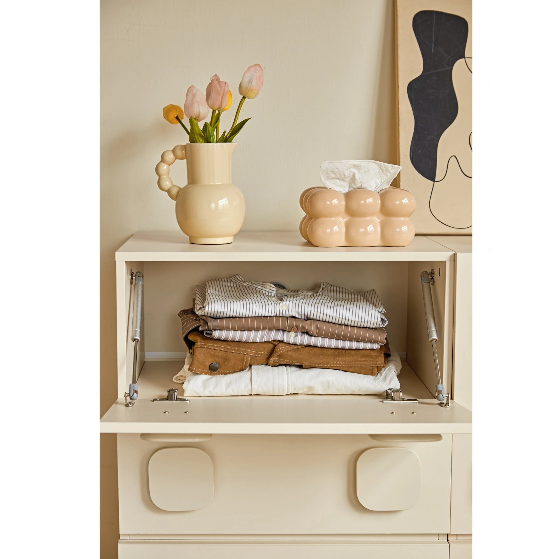 Linspire Mosaic Set of 3 Modular Storage Cabinets, Off-White